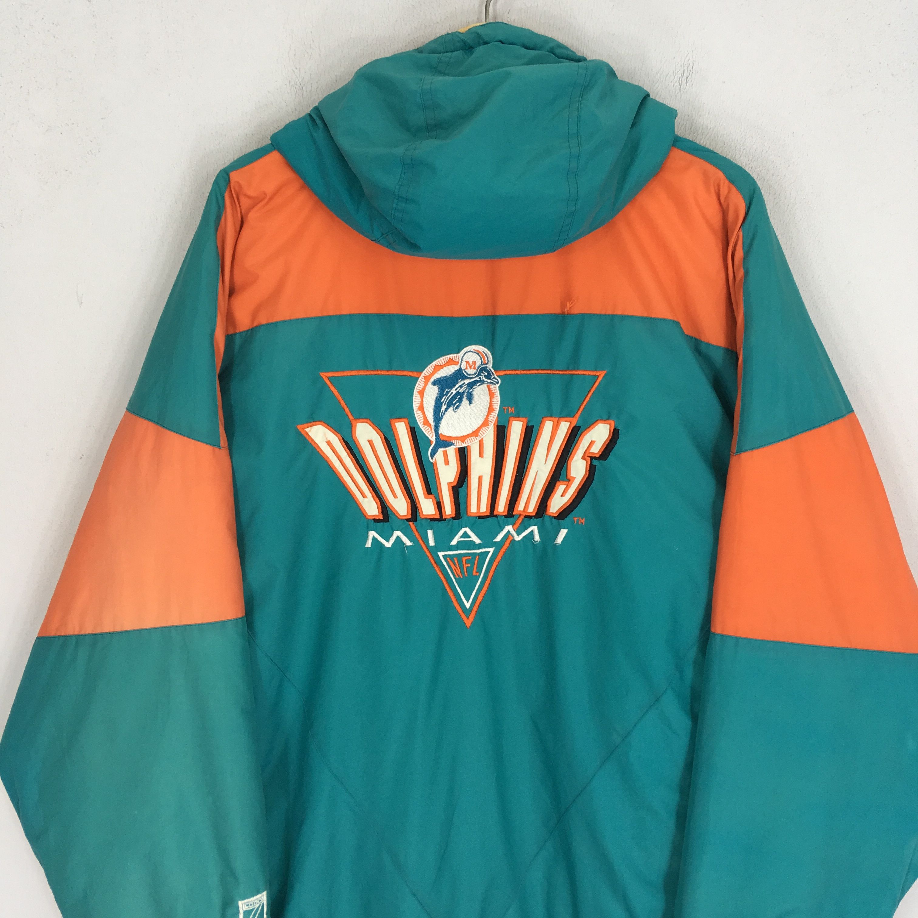 NFL Vintage 90's Miami Dolphins NFL Football Bomber Jacket Size US L / EU 52-54 / 3 - 9 Thumbnail