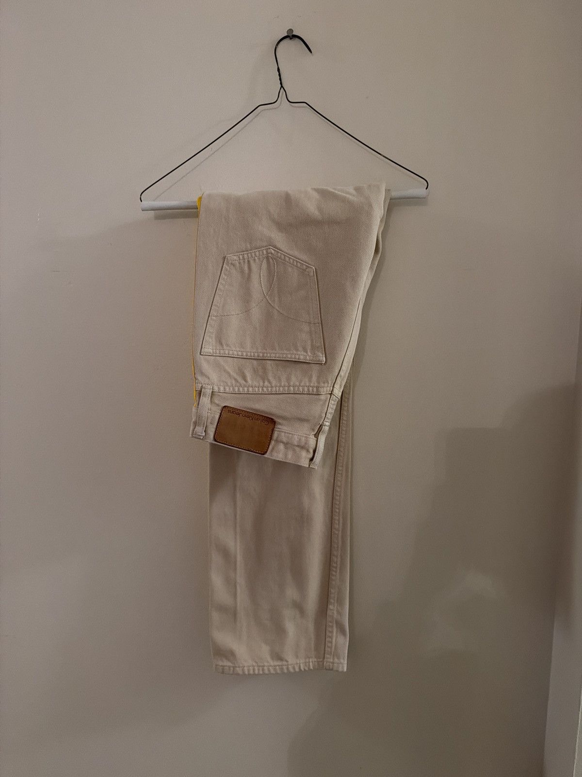 Calvin Klein Calvin Klein Raf Simons stripe pant beige/yellow size 30/32 Size US 30 / EU 46 - 4 Thumbnail
