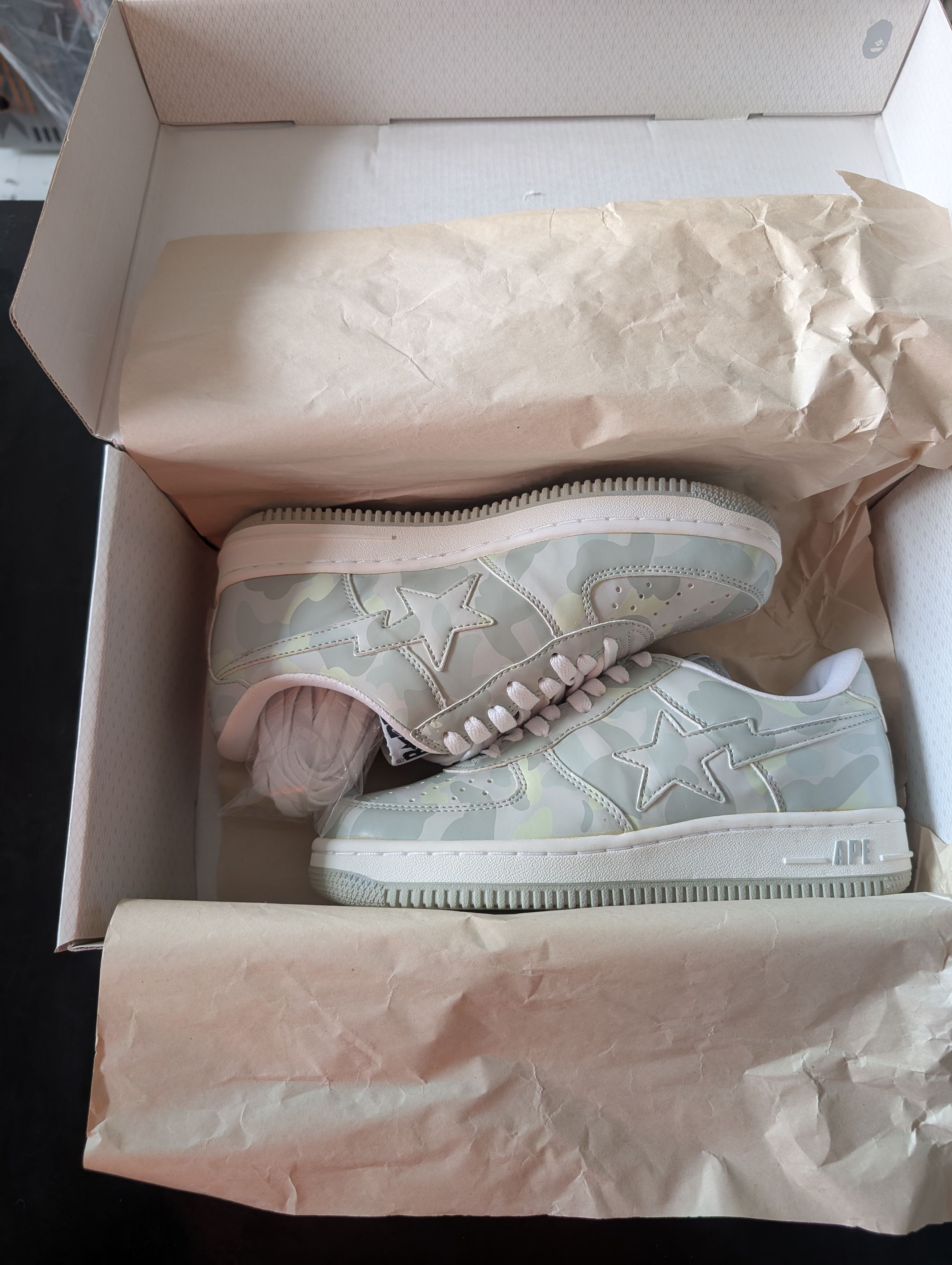 Bape Bapesta Grey Camo Brand New Dead Stock NIGO era Size US 7 / EU 40 - 6 Thumbnail