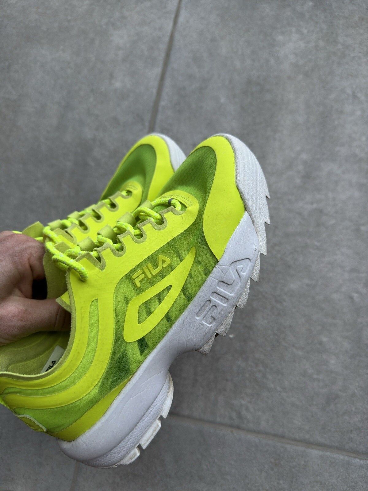 Fila Fila Disruptor Run Neon Lime Platform Sneakers Womens Size US 6 / IT 36 - 9 Thumbnail