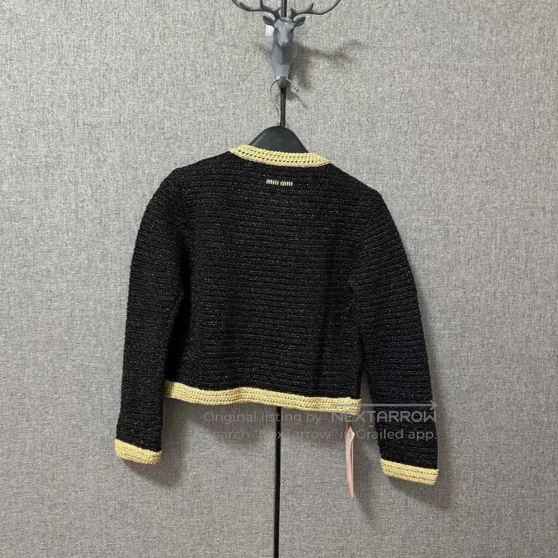 Miu Miu Miu Miu Black Cropped Embroidered Jacket . Size M / US 6-8 / IT 42-44 - 2 Thumbnail