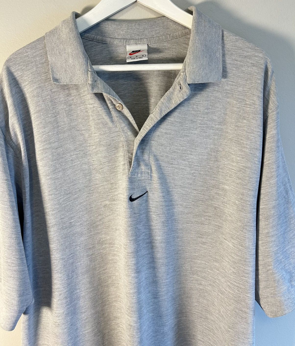Nike Vintage Y2K 90s Nike Center Swoosh Polo Shirt Men's M Gray Size US M / EU 48-50 / 2 - 5 Thumbnail