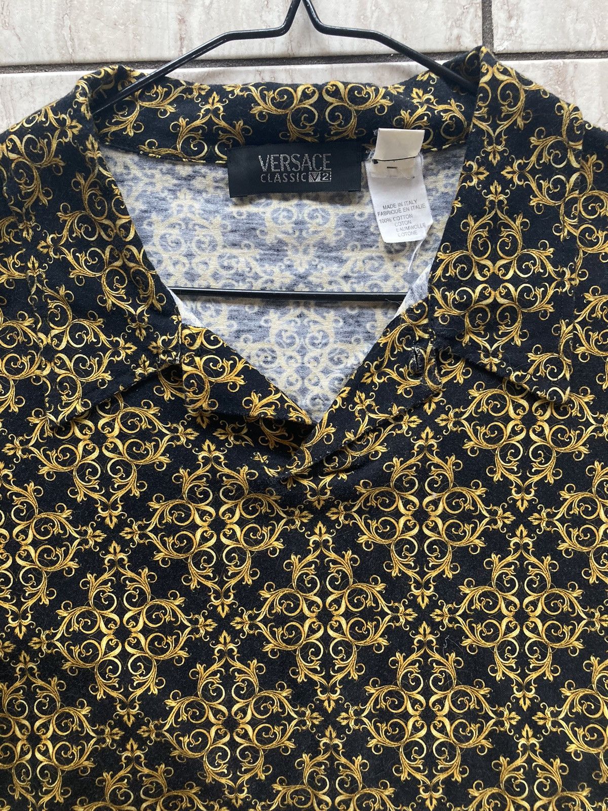 Versace 90’s Versace V2 Baroque Polo Size US L / EU 52-54 / 3 - 3 Thumbnail