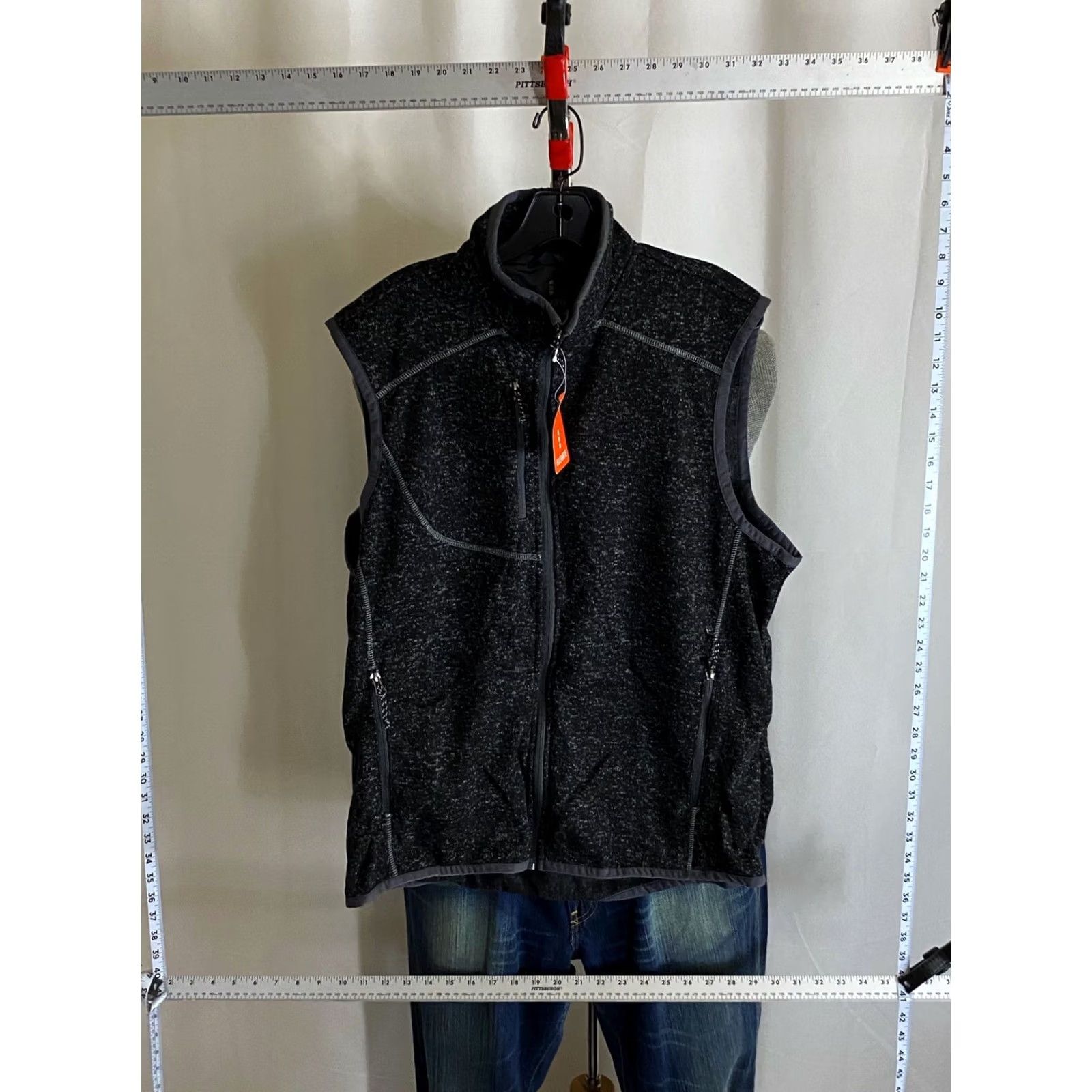 Vintage NWT Elevate Gray Zippered Multi Pocket Fleece Vest Medium M Mens Size US M / EU 48-50 / 2 - 2 Thumbnail