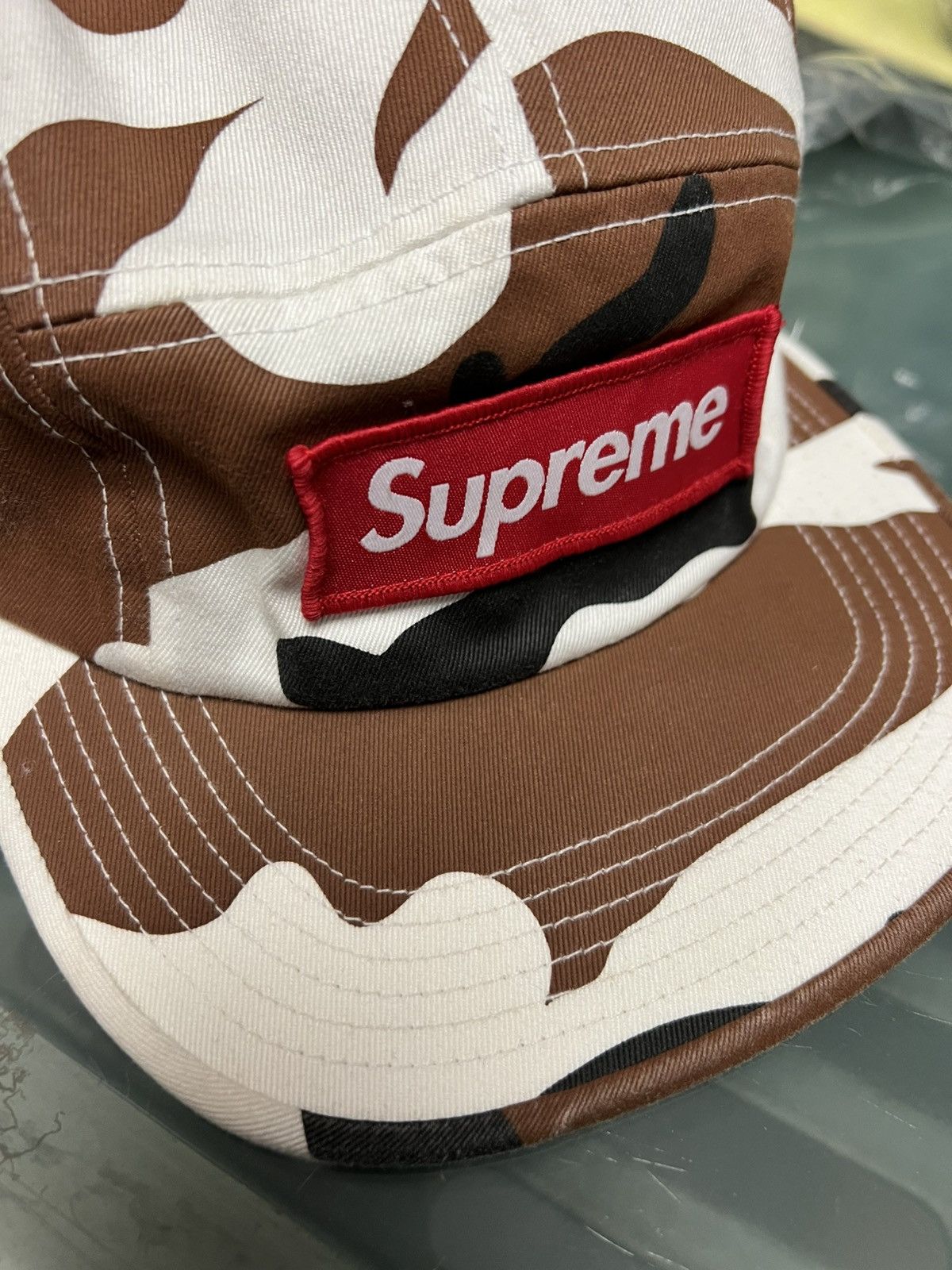 Supreme FW16 Supreme Camo Camp Cap White Brown 5 Panel 2016 Size ONE SIZE - 10 Thumbnail