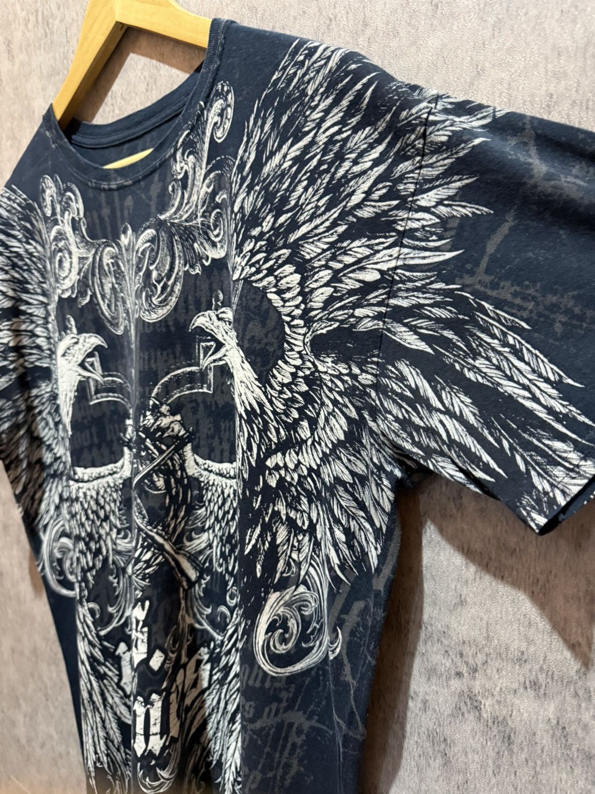 Affliction Y2k Apprime Double Eagle Gothic Insane AOP Tshirt Size US L / EU 52-54 / 3 - 3 Thumbnail
