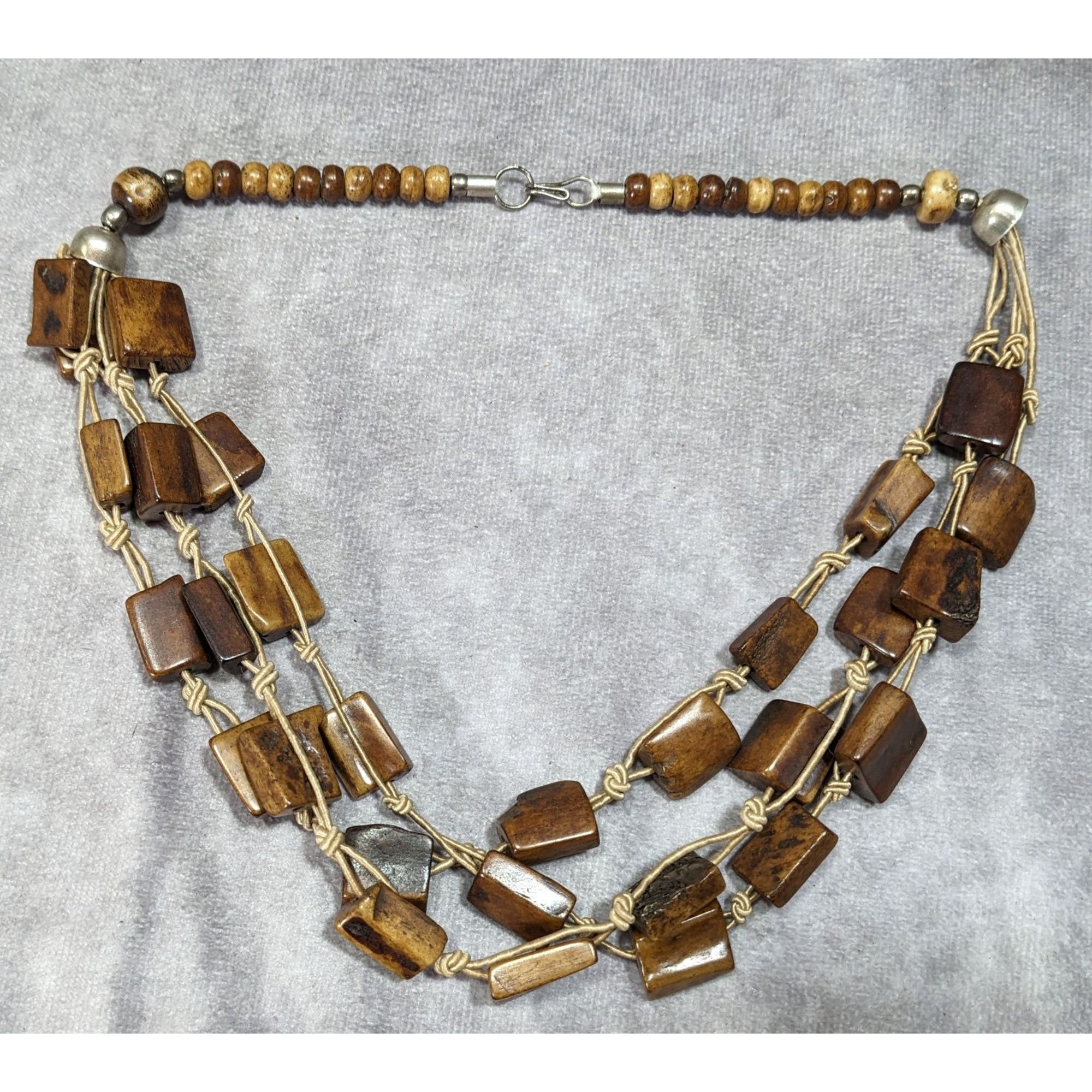 Other Vintage Rustic Brown Ox Bone Beaded Necklace Size ONE SIZE - 6 Thumbnail