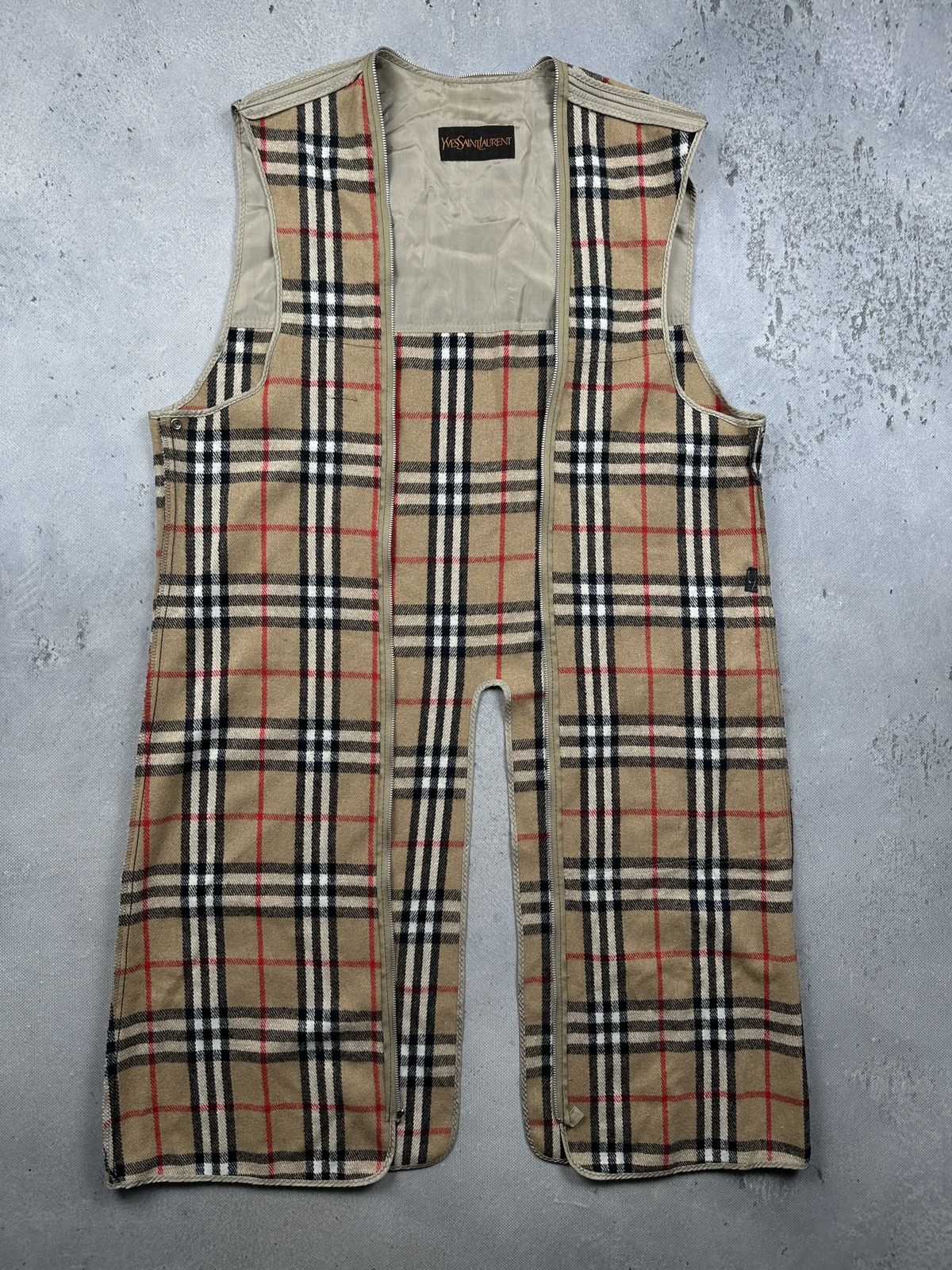 Yves Saint Laurent Yves Saint Laurent Trench Coat Beige Nova Check Lined 80s Size US L / EU 52-54 / 3 - 14 Thumbnail