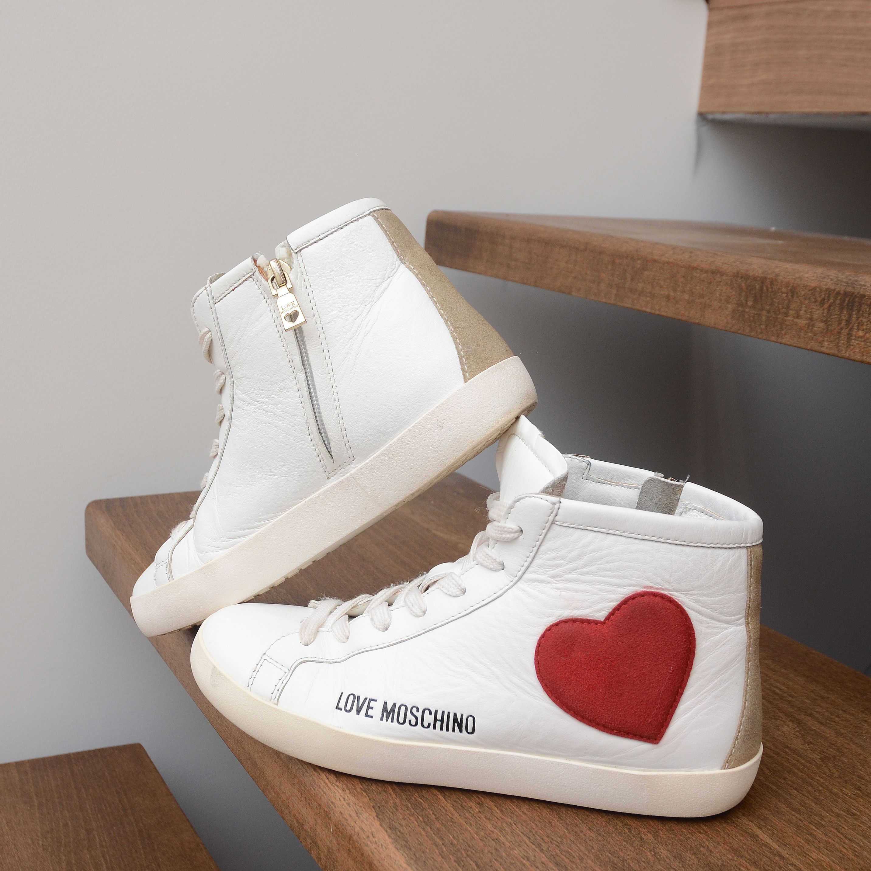 Love Moschino Love Moschino Women's White Mid Top Sneakers Size 35 EU Size US 4 / IT 34 - 8 Thumbnail