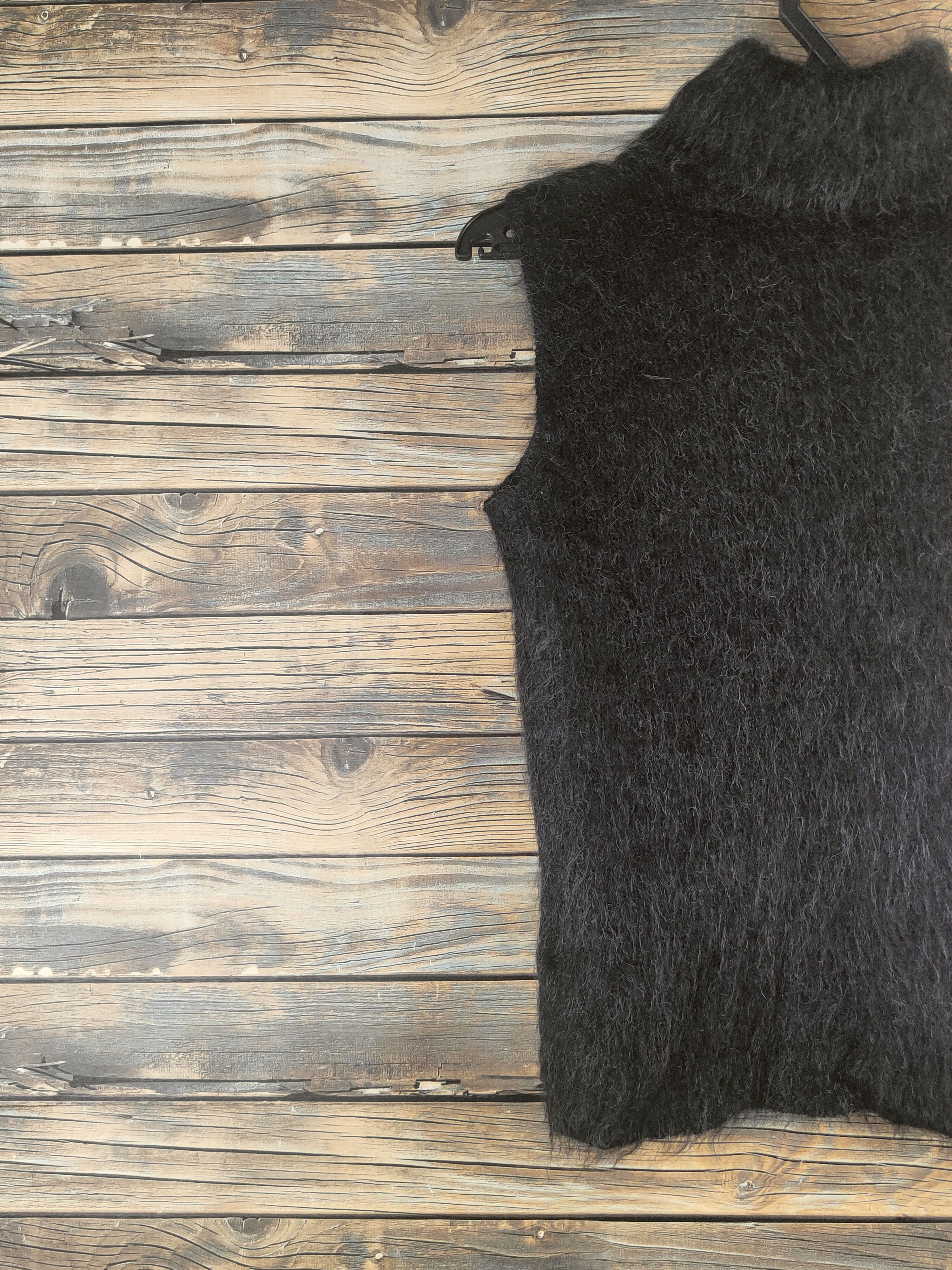 Japanese Brand DL Indivi Black Fur Mohair Knitwear #46-507 Size XS / US 0-2 / IT 36-38 - 8 Thumbnail