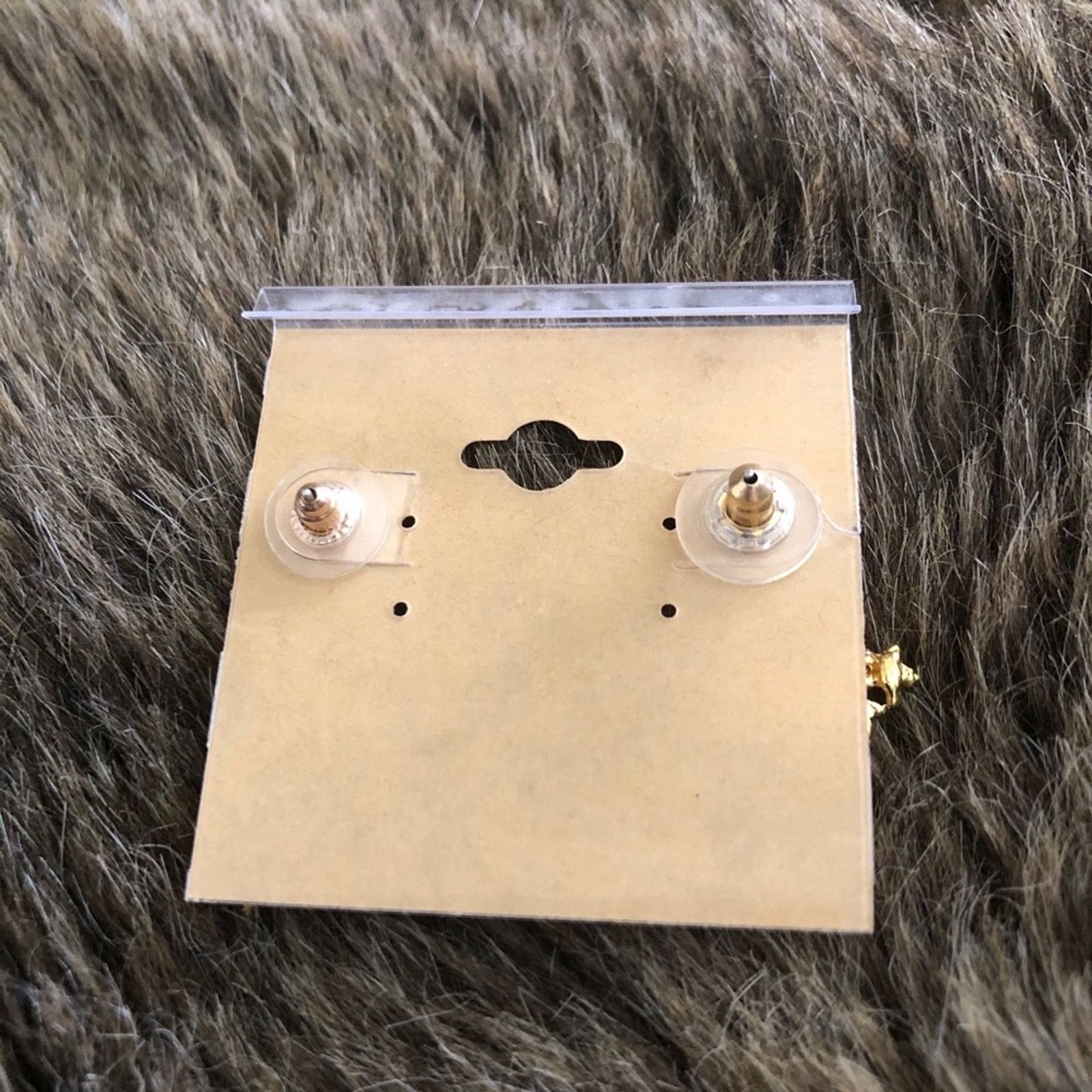 Jewelry Gold tone enamel rhinestone two part earrings Size ONE SIZE - 7 Thumbnail