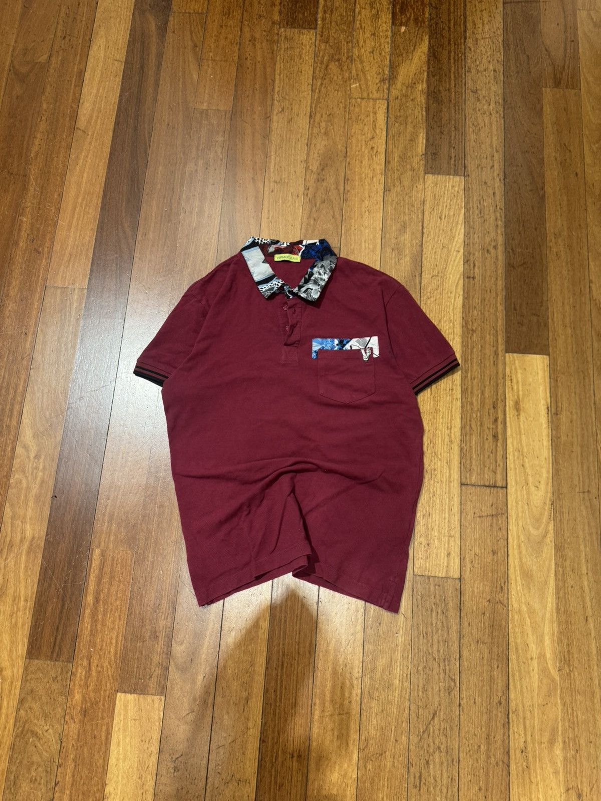 Versace Versace Jeans Silver Pin Polo Tee Size US L / EU 52-54 / 3 - 1 Thumbnail
