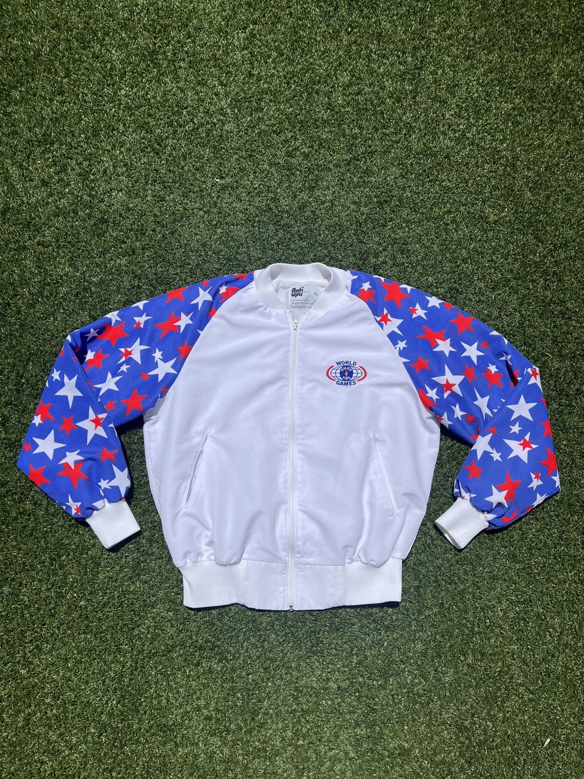 Vintage VTG 80’s USA Themed Police Games White Jacket Size US XL / EU 56 / 4 - 4 Thumbnail