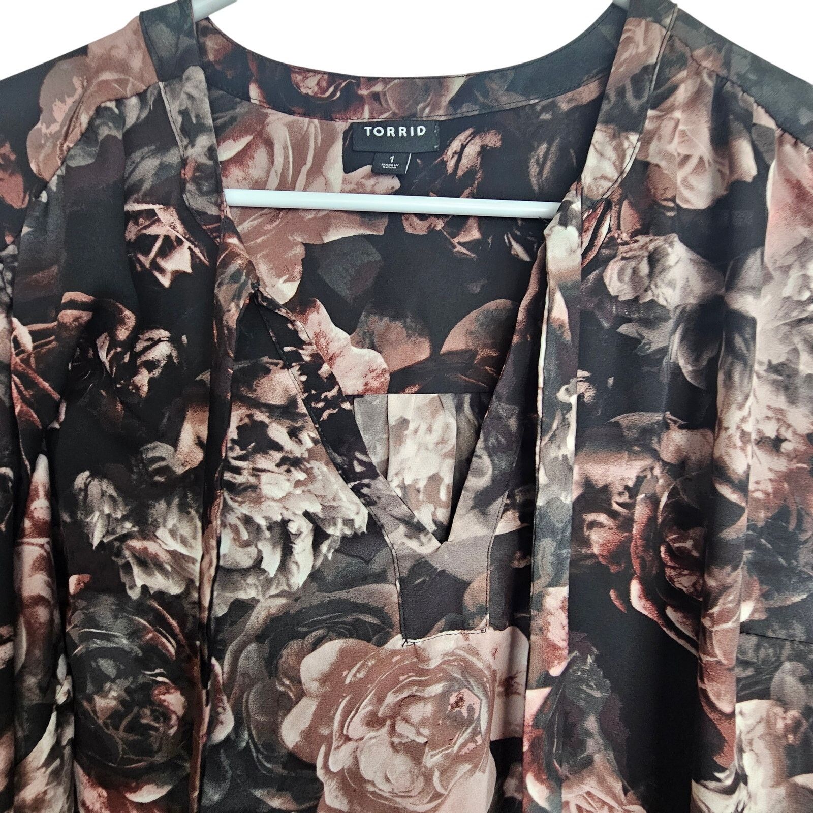 Corridor Torrid Georgette Peasant Top Sz 1X Dark Romantic Whimsigoth Size XL / US 12-14 / IT 48-50 - 3 Thumbnail