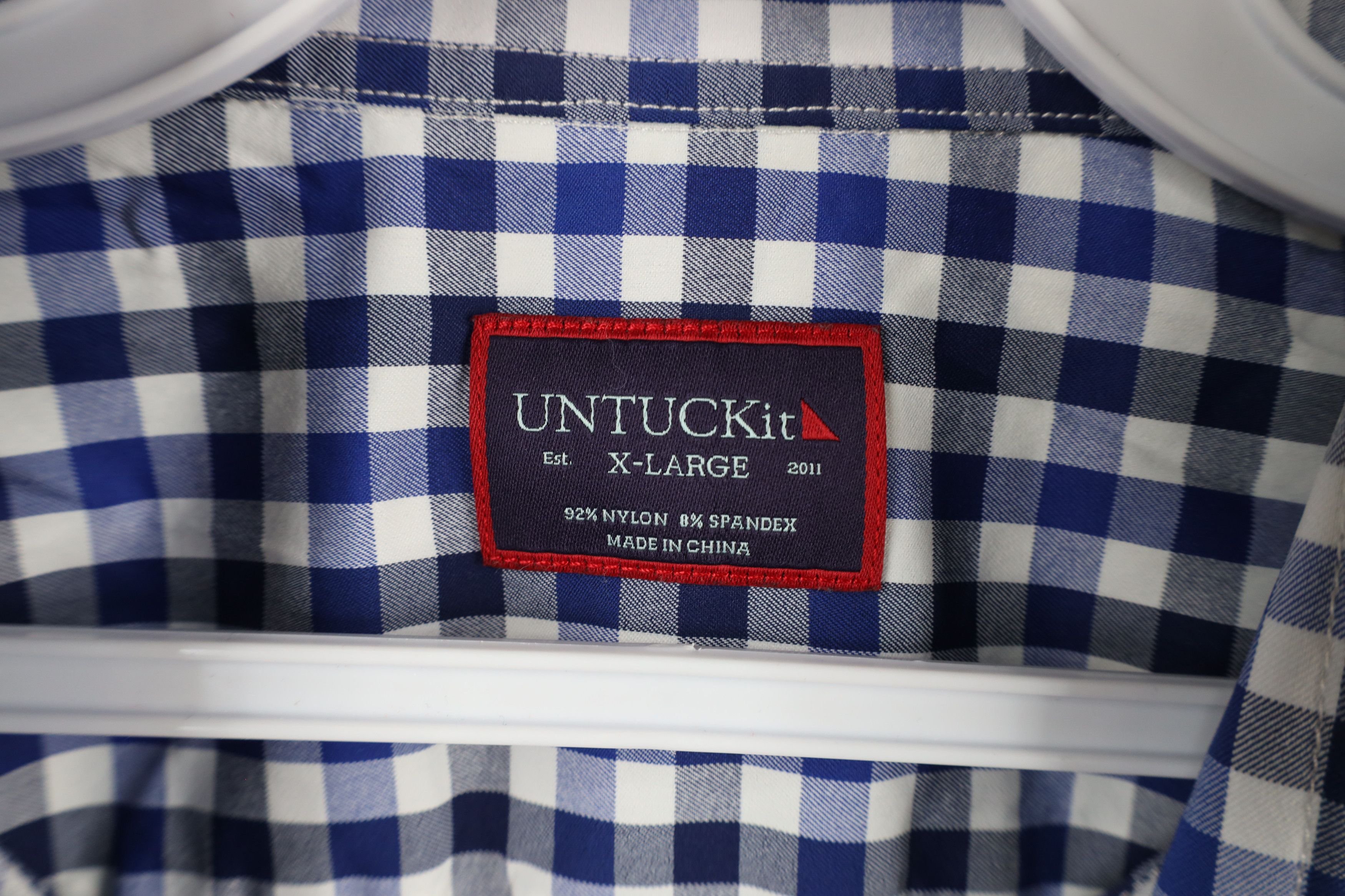 UNTUCKit × Vintage Untuckit Gingham Plaid Collared Button Down Shirt Blue Size US XL / EU 56 / 4 - 6 Thumbnail