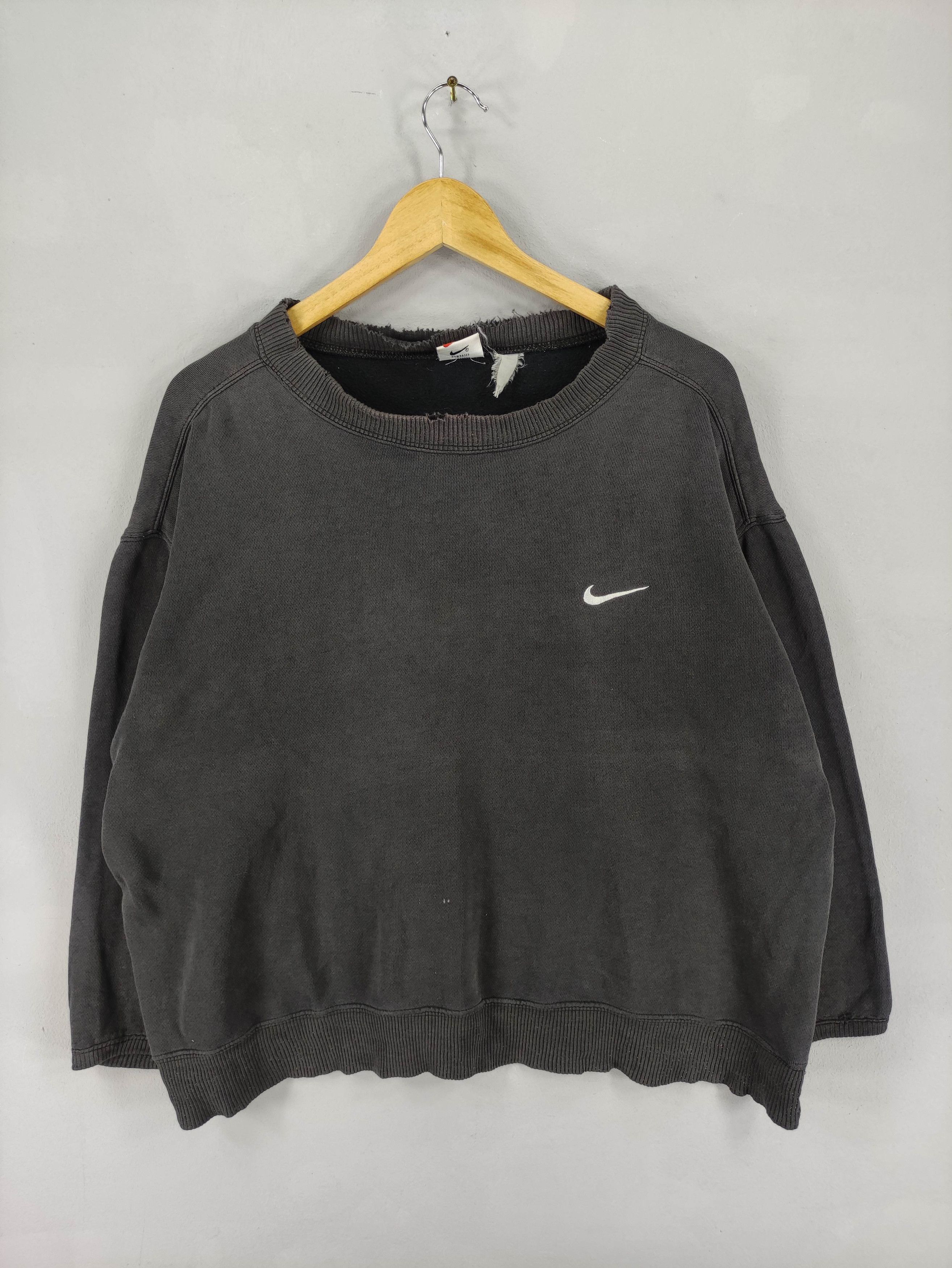 Nike Vintage 90s Nike Small Logo Sweatshirt Jumper Distressed Size US XL / EU 56 / 4 - 1 Thumbnail