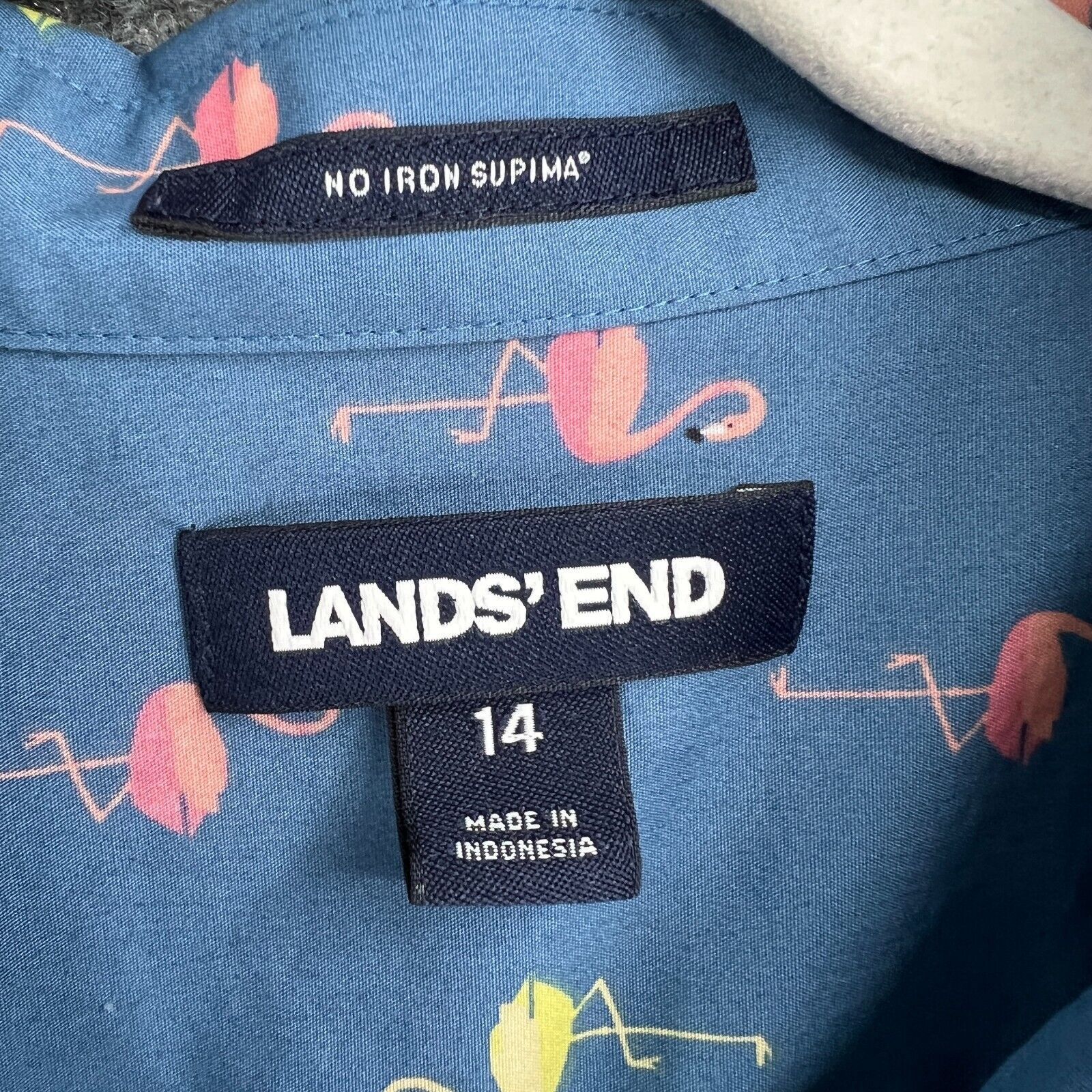 Lands' End Lands End No Iron Supima Short Sleeve Shirt Flamingo Size 14 Size XL / US 12-14 / IT 48-50 - 9 Thumbnail