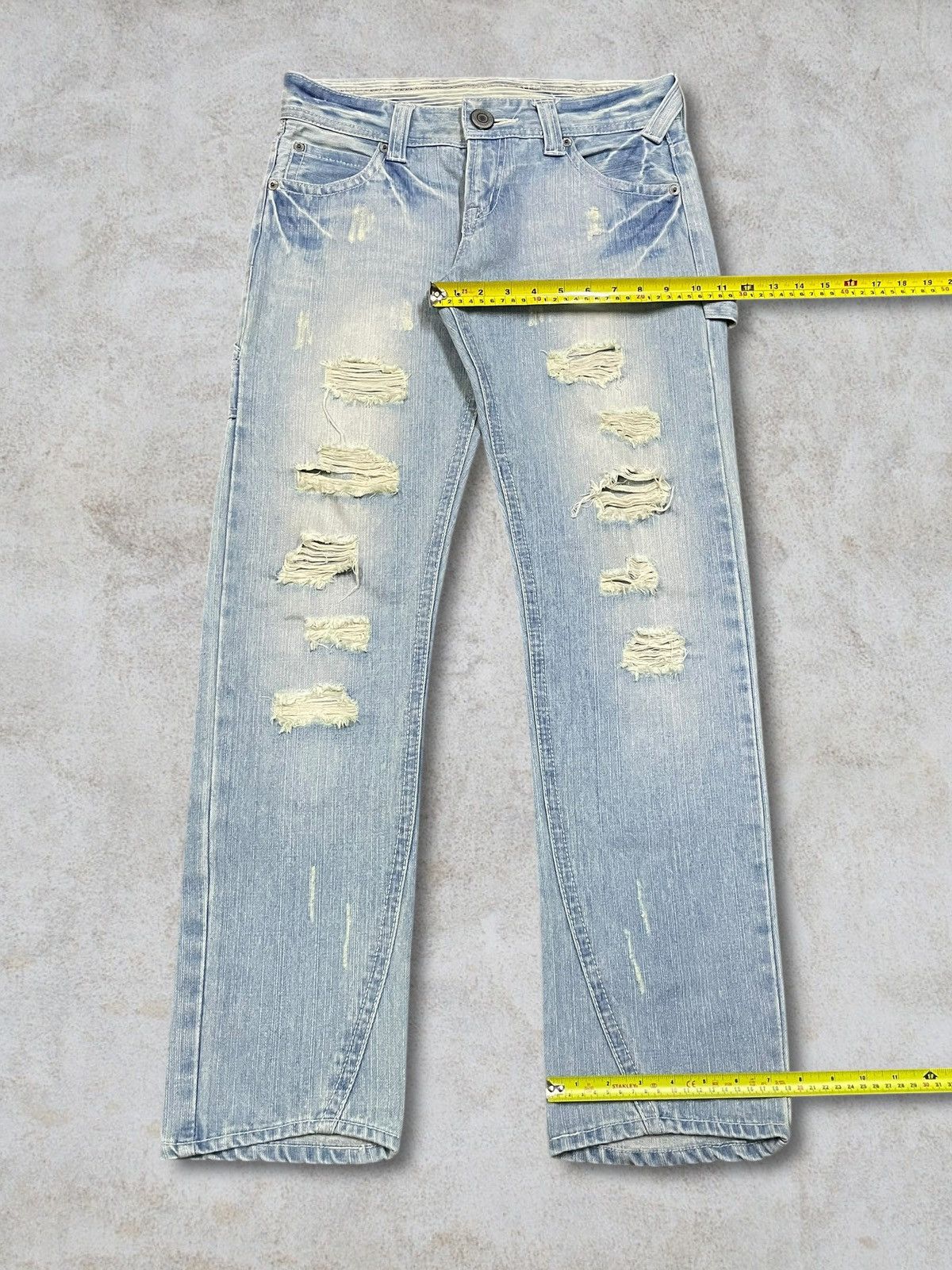 Japanese Brand Vintage Japanese Sick Carpenter Distressed Faded Wash Jeans Size US 31 - 12 Thumbnail