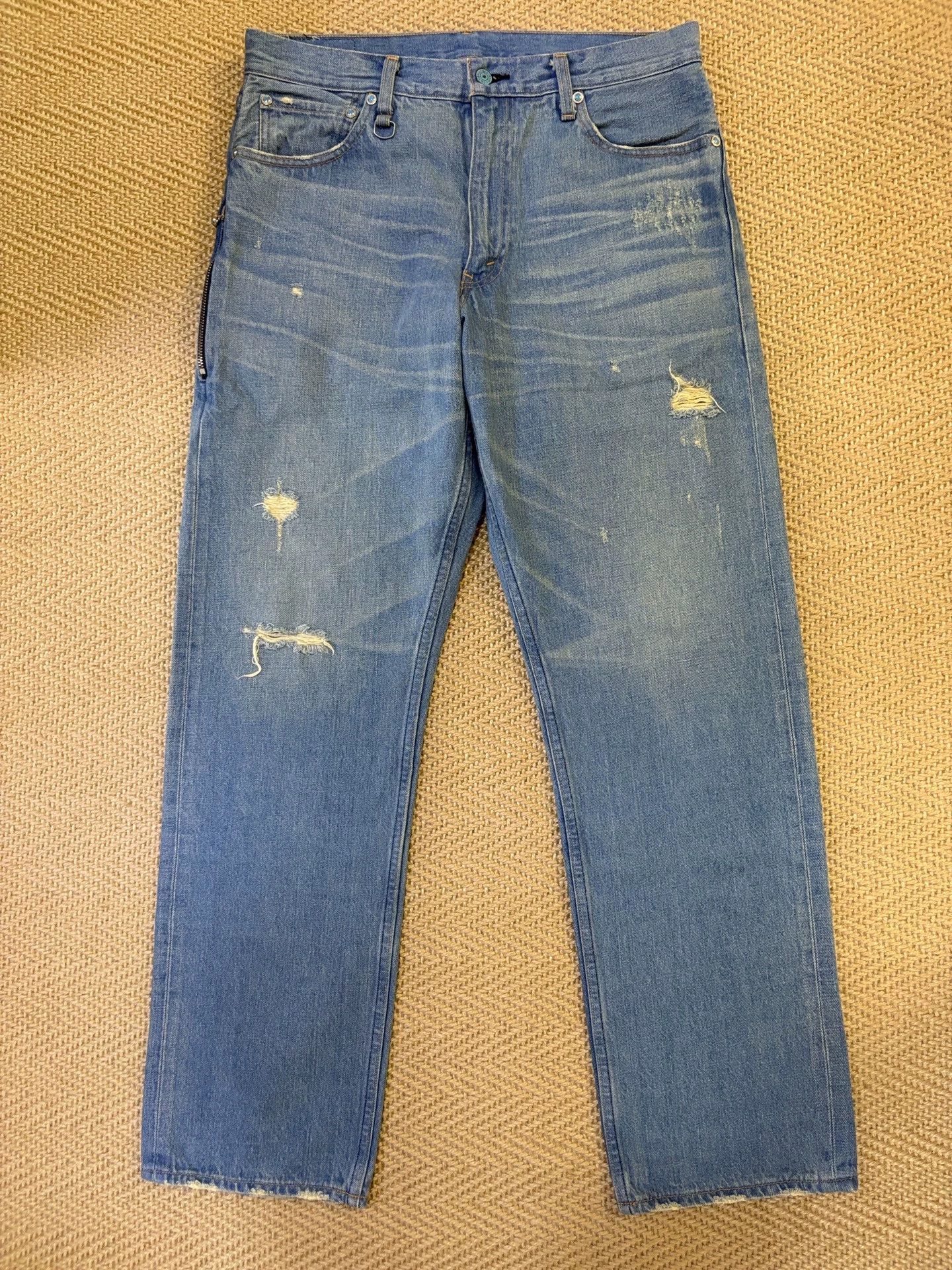 Levi's LEVIS FENOM Turquoise Distressed 505 Jeans W34L32 Size US 34 / EU 50 - 1 Thumbnail