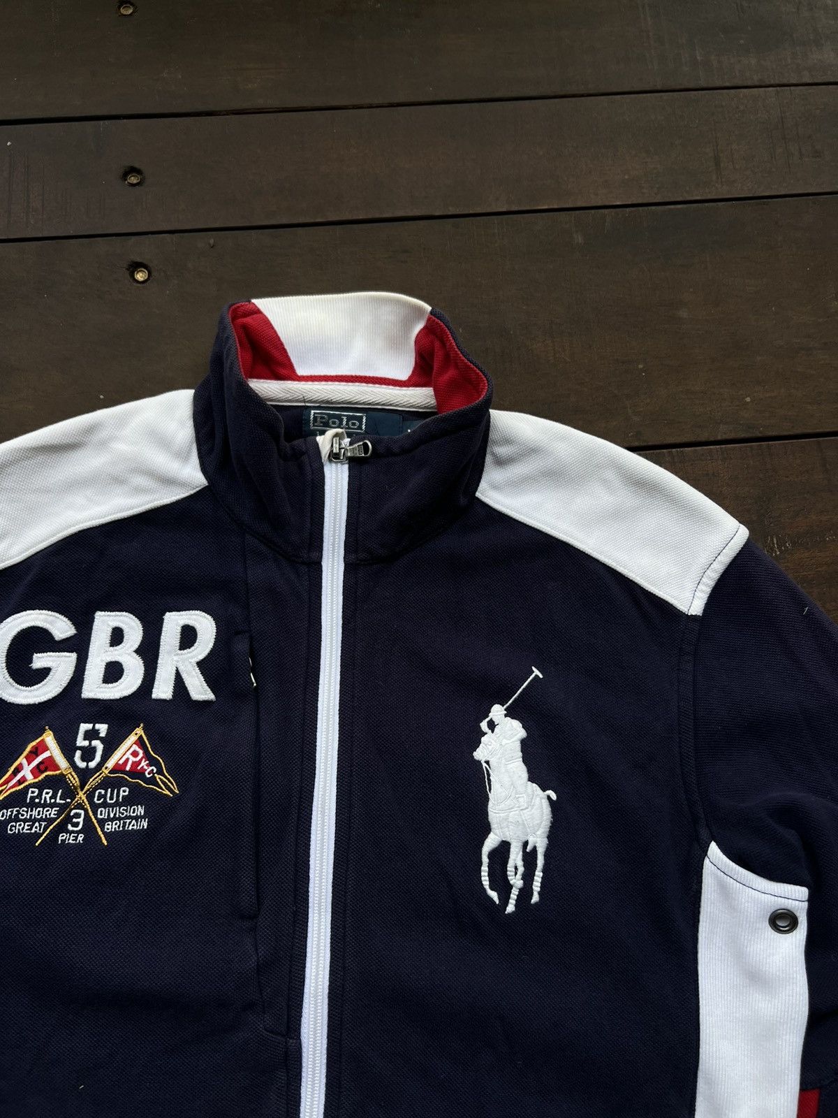 Polo Ralph Lauren 00’s POLO RALPH LAUREN ZIP SWEATSHIRT GBR-63 UK DRILL RARE Size US M / EU 48-50 / 2 - 5 Thumbnail