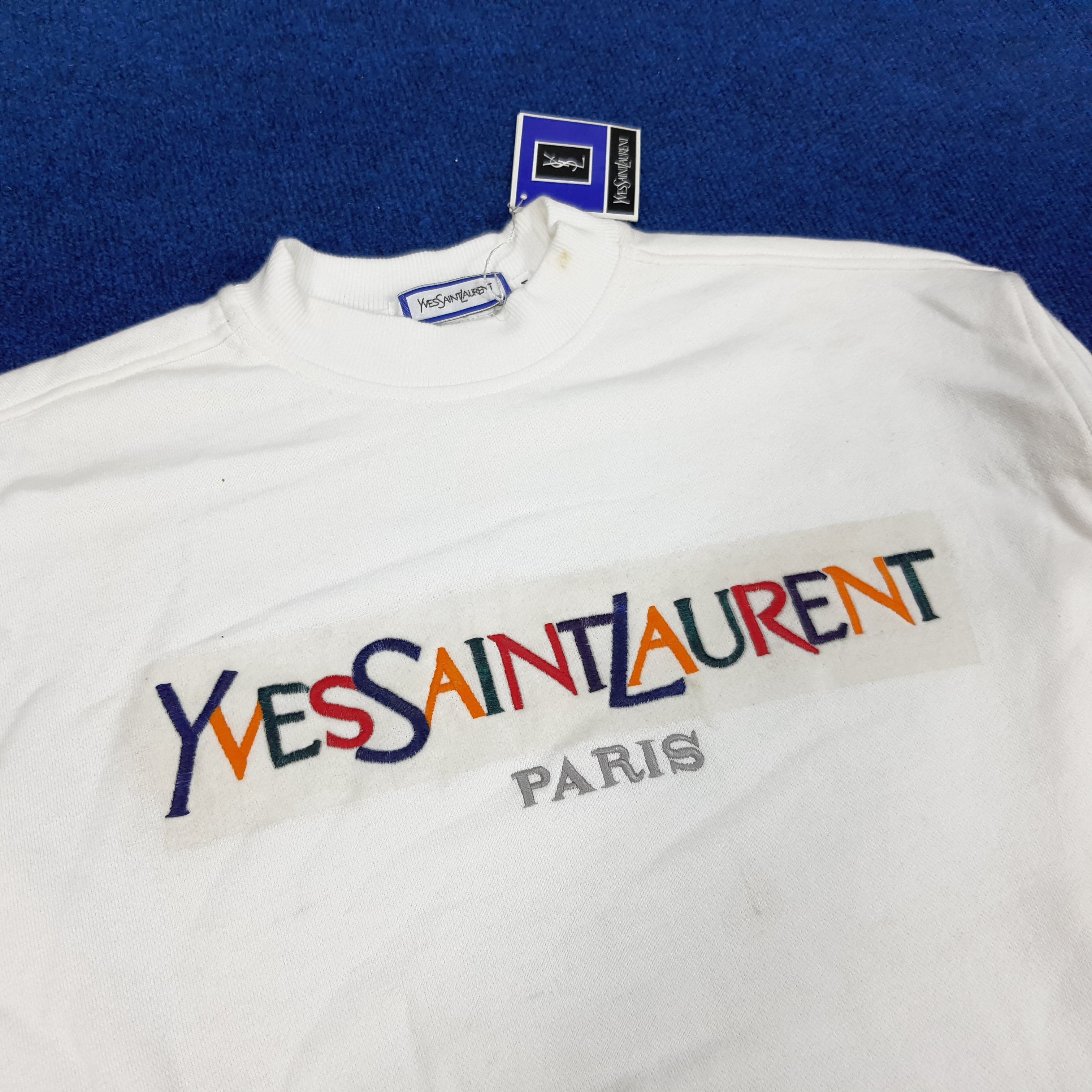 Vintage Vintage Yves Saint Laurent Paris Sweatshirt Size US M / EU 48-50 / 2 - 2 Thumbnail