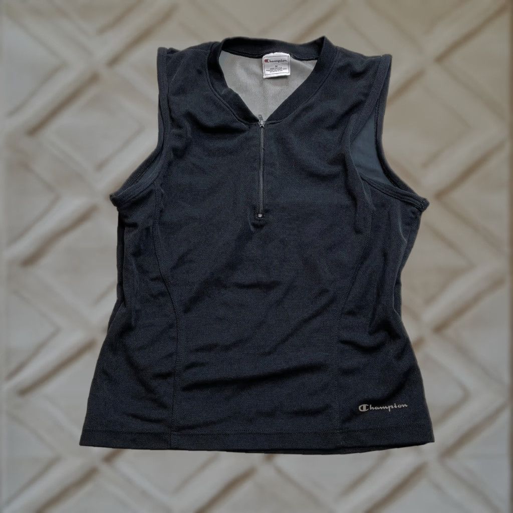 Champion Champion Active Vest Shirt Womens M Black 1/4 Zip Cycling Workout Stretch Size M / US 6-8 / IT 42-44 - 1 Thumbnail