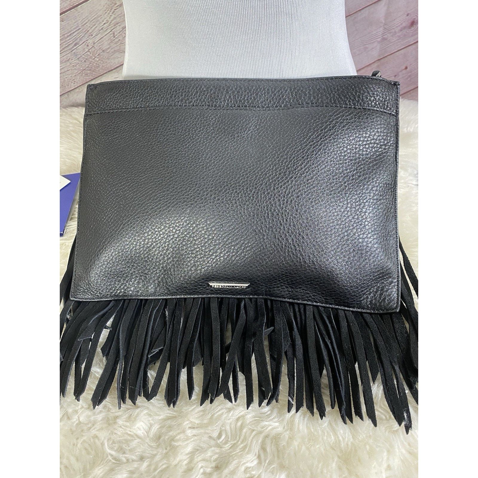Rebecca Minkoff Rebecca Minkoff Leather Stevie Clutch Suede Fringe BK - NWT Size ONE SIZE - 3 Thumbnail