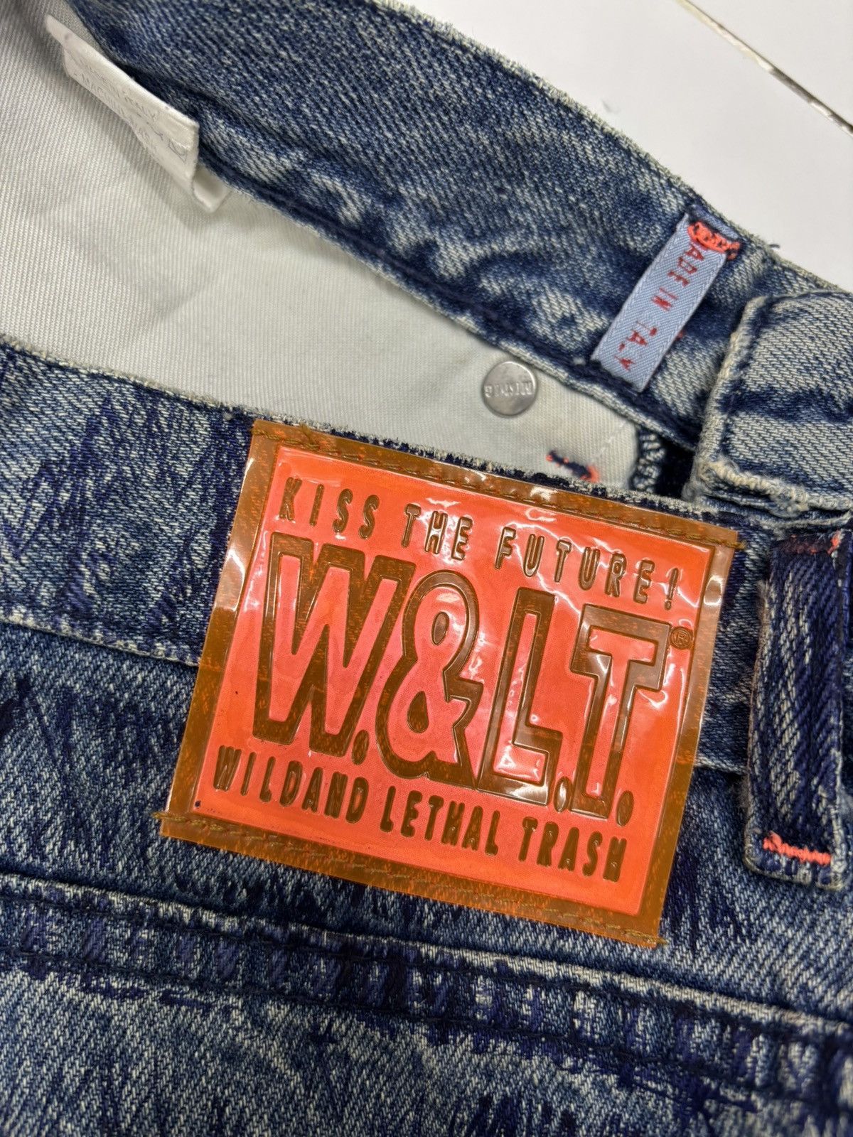 W&LT W&LT Archives - A/W 1997 - Pen Graffiti Denim Jeans Size US 30 / EU 46 - 9 Thumbnail