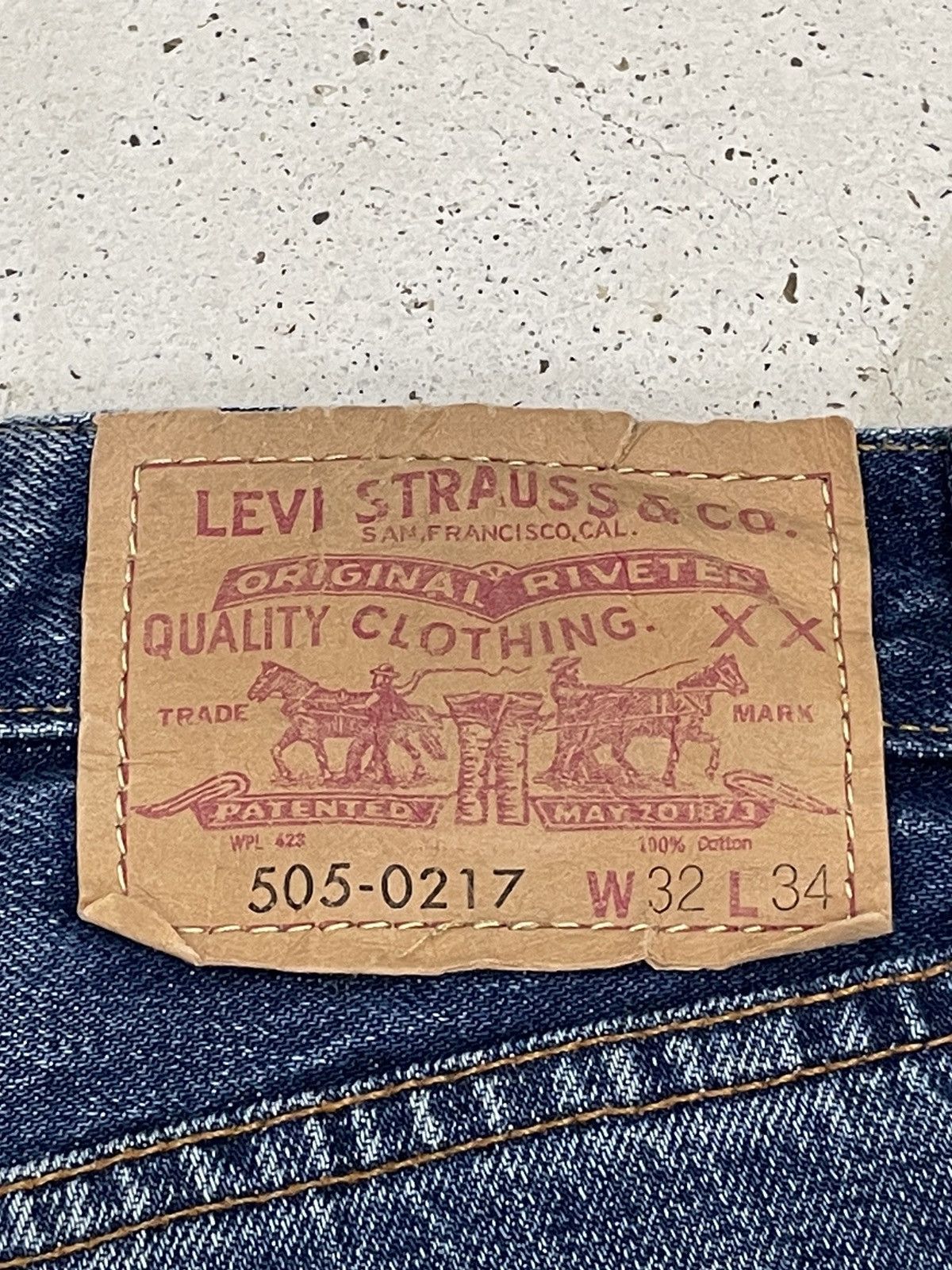 Levis 505 Talon Big E Redline Selvedge Repro Distressed