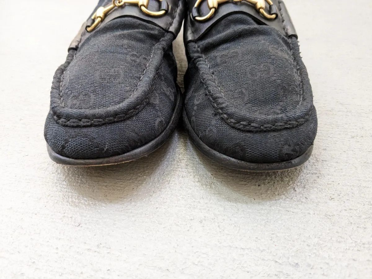 Gucci Gucci Horsebit Loafers Black 8.5 Canvas Monogram Leather Fur Size US 8.5 / IT 38.5 - 4 Thumbnail