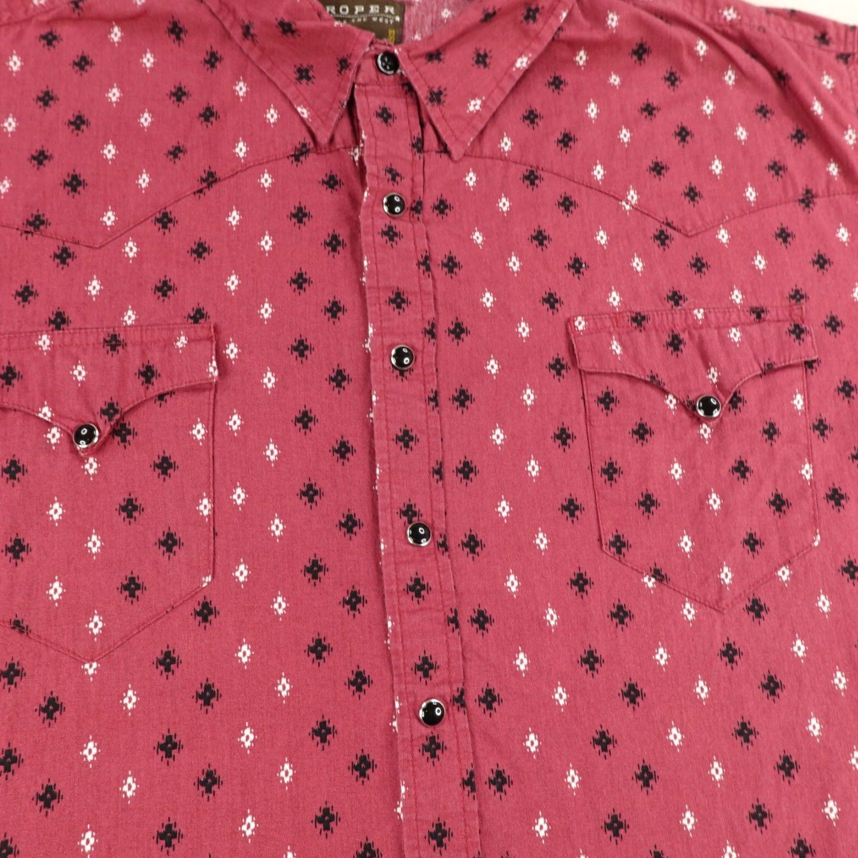 Roper Roper Shirt Mens XL Red Western Pearl Snap Southwestern Rodeo Ranch Cowboy Aztec Size US XL / EU 56 / 4 - 3 Thumbnail