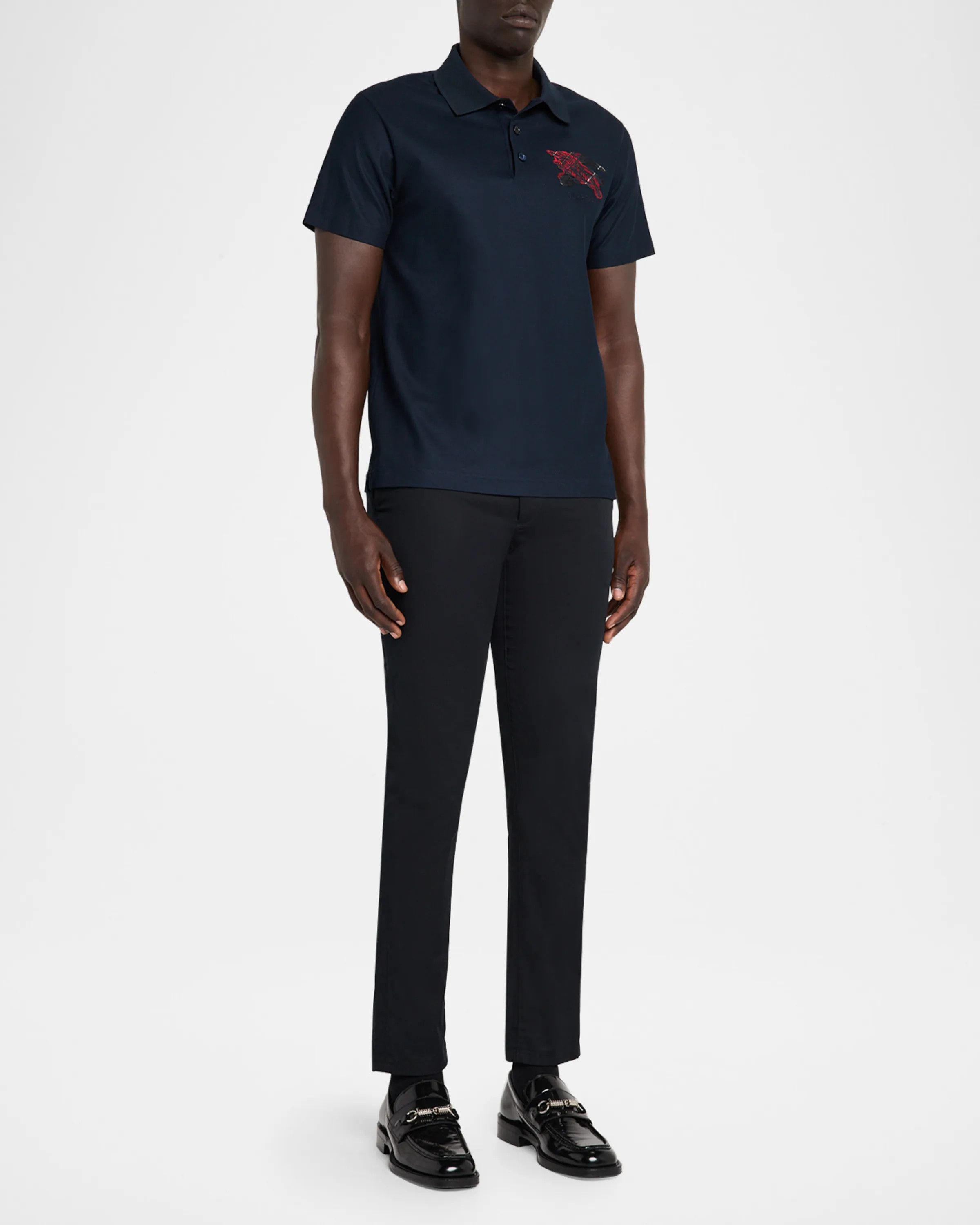 Burberry os11x0526 Embroidered EKD Check Slim Cotton Polo Shirt Size US XL / EU 56 / 4 - 2 Thumbnail