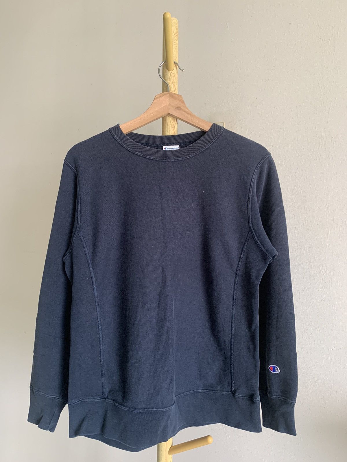 image of Champion Reverse Weave Sweatshirt in Dark Blue, Men's (Size Medium)