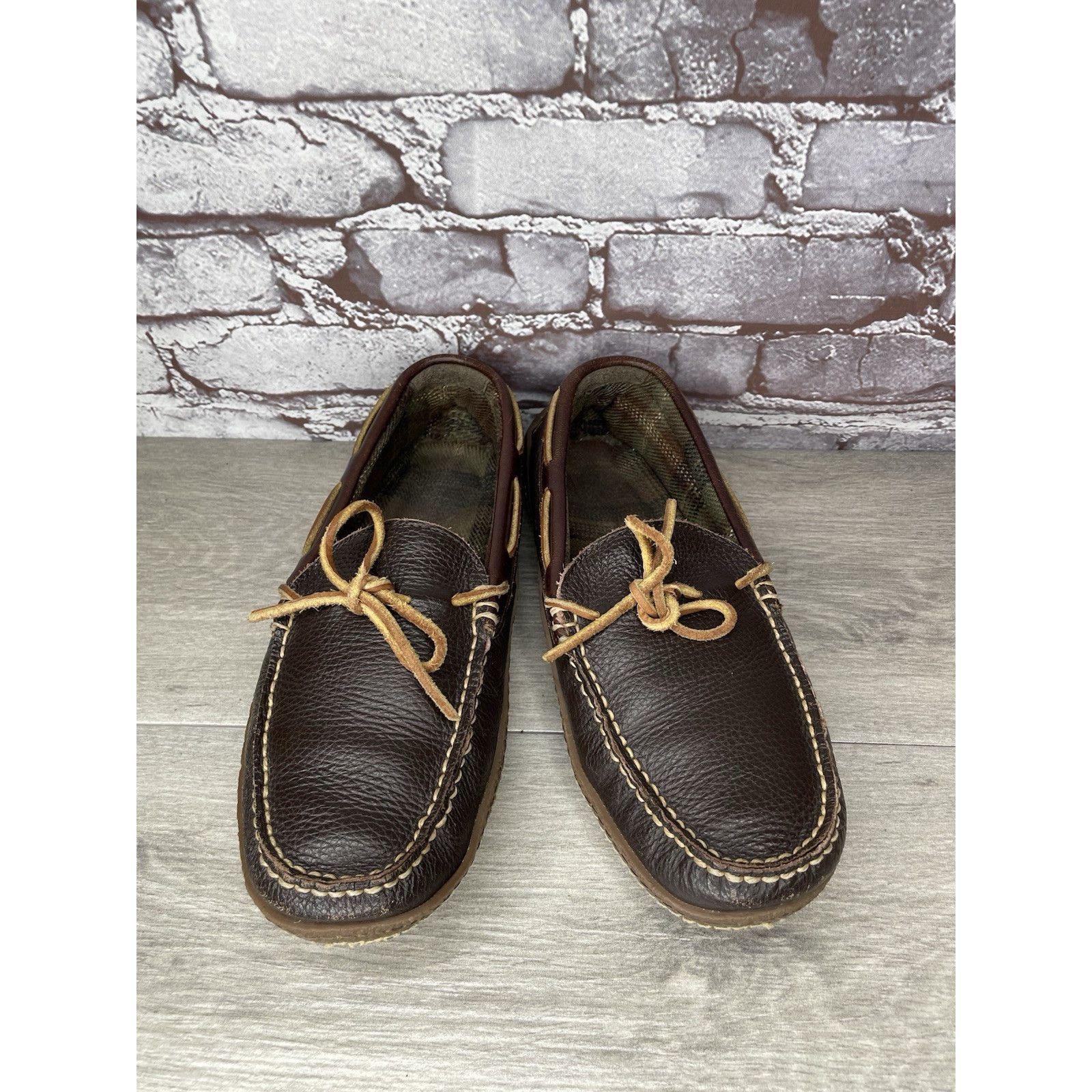 L.L. Bean L.L. Bean Pebble Brown Leather Moccasin Slip On Loafers Shoe Size US 10 / EU 43 - 14 Thumbnail