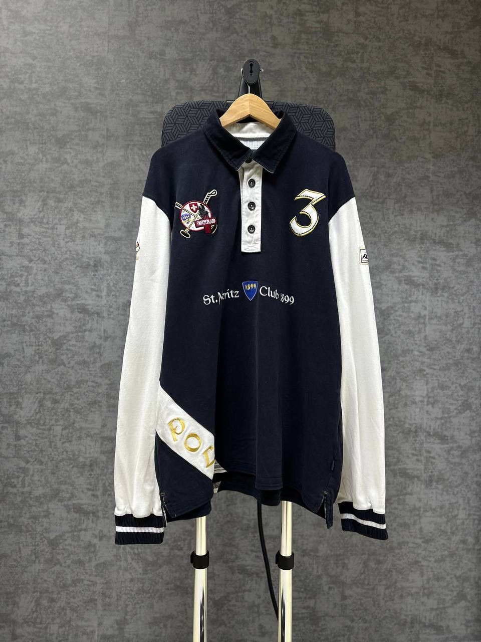 Polo Ralph Lauren × Vintage Vintage Polo Ralph Lauren St.Moritz PRL Rugby Sweatshirt Size US XXL / EU 58 / 5 - 1 Thumbnail