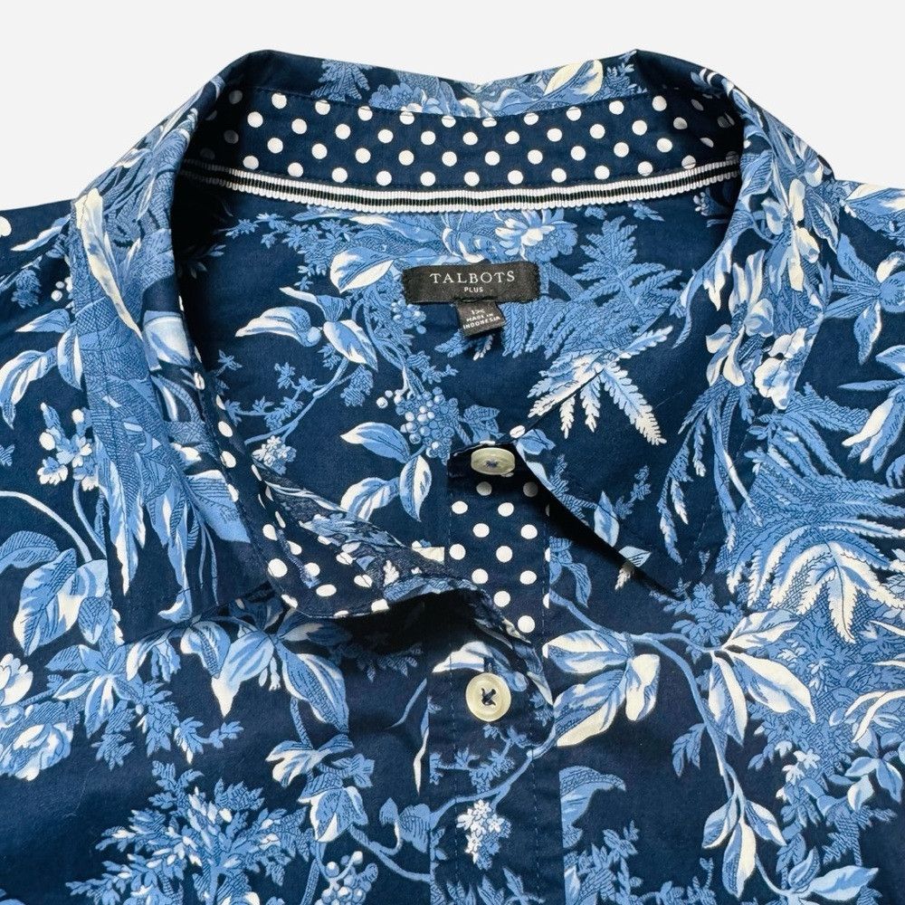 Talbots Talbots Cotton Fall Toile Button Front Shirt Size 1X Size XL / US 12-14 / IT 48-50 - 6 Thumbnail