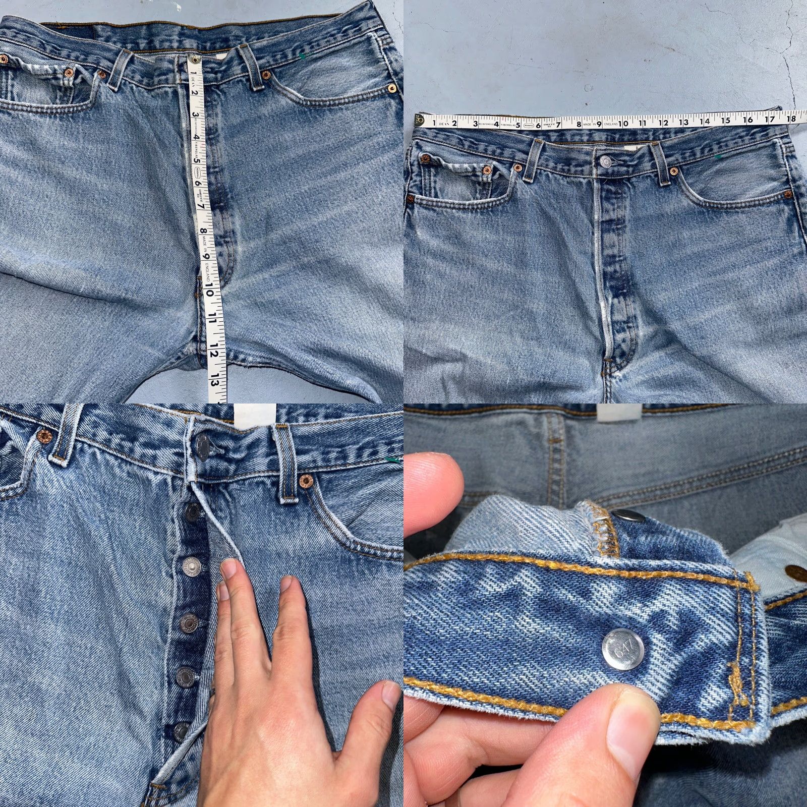Levi's Levi's 501 Jeans Vintage 90s Straight Leg Light Wash Blue 38x34 Men Regular Maison? Size US 38 / EU 54 - 8 Thumbnail