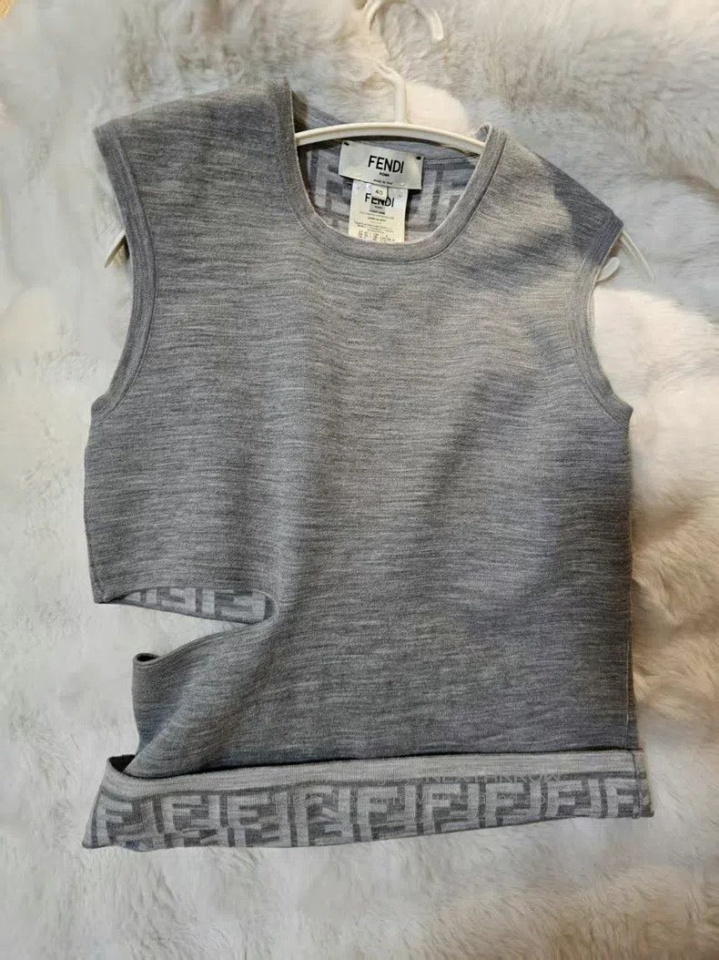 Fendi Grey Knit Top