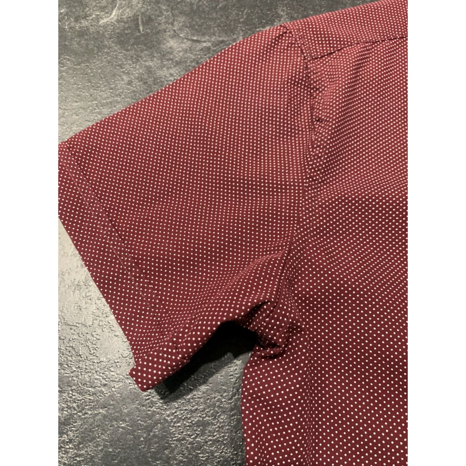 Denime VINTAGE Denim & Flower Ricky Singh Men Shirt L Short Sleeve Maroon Dots Slim Fit Graphic Print Size US L / EU 52-54 / 3 - 5 Thumbnail