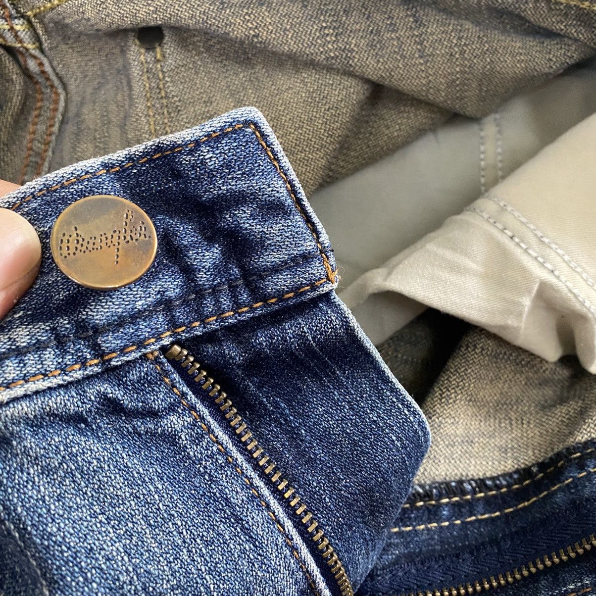 If Six Was Nine × Le Grande Bleu (L.G.B.) × Tornado Mart Wrangler Super Flared Distressed Denim w32 Size US 31 - 10 Thumbnail