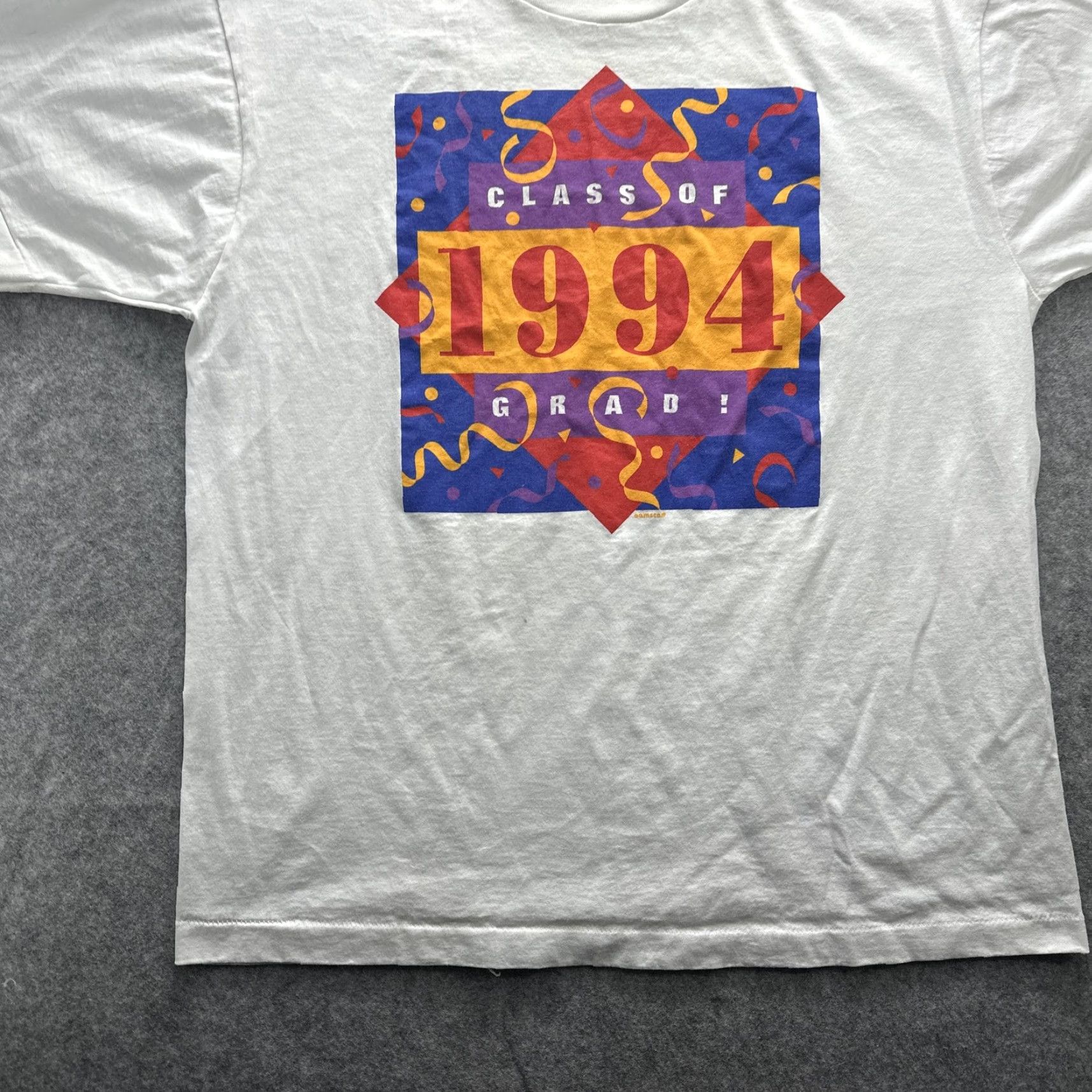 Fruit Of The Loom VINTAGE Class Of 1994 Grad Shirt Mens XL White Graphic Fruit Loom USA 90s SS Size US XL / EU 56 / 4 - 3 Thumbnail