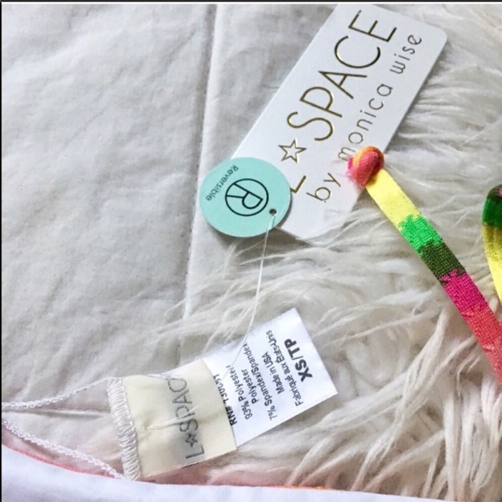 Anthropologie NEW L*SPACE Rainbow Stripe White Swimsuit Bikini Bottom Size ONE SIZE - 10 Thumbnail