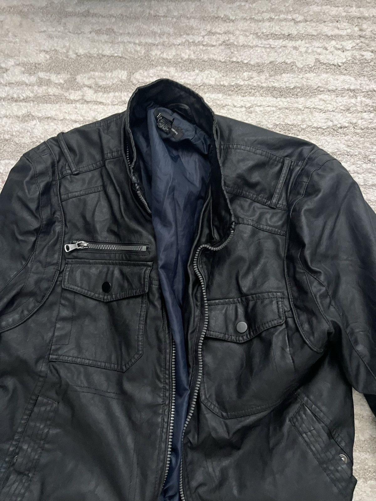 I.N.C INC Mens Faux Black Leather Jacket Size Medium Size US M / EU 48-50 / 2 - 2 Thumbnail