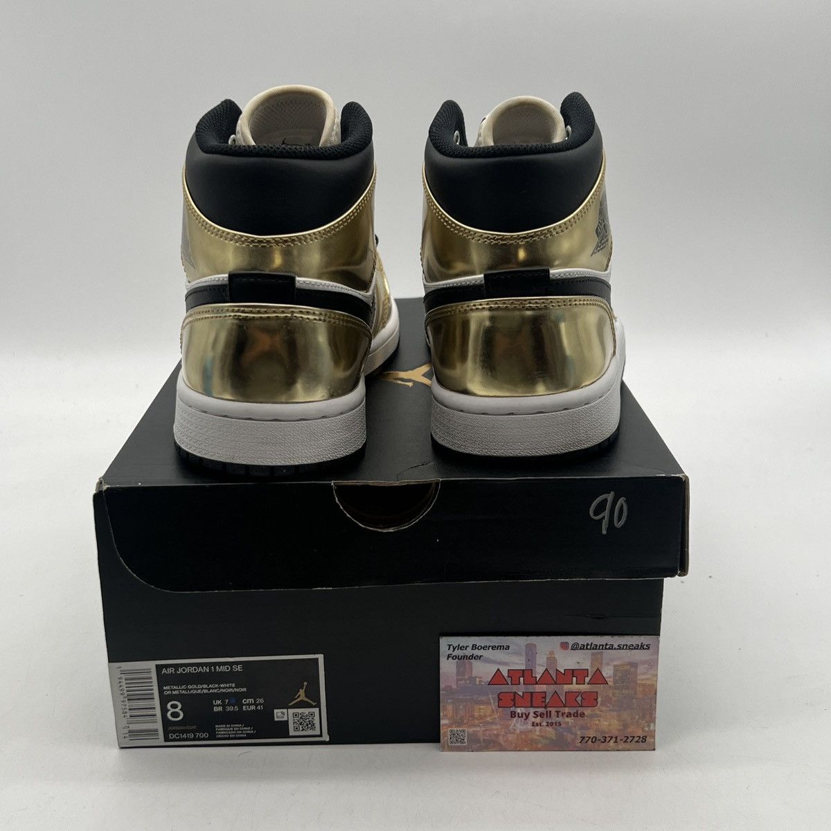 Nike Air Jordan 1 mid metallic gold Size US 8 / EU 41 - 3 Thumbnail