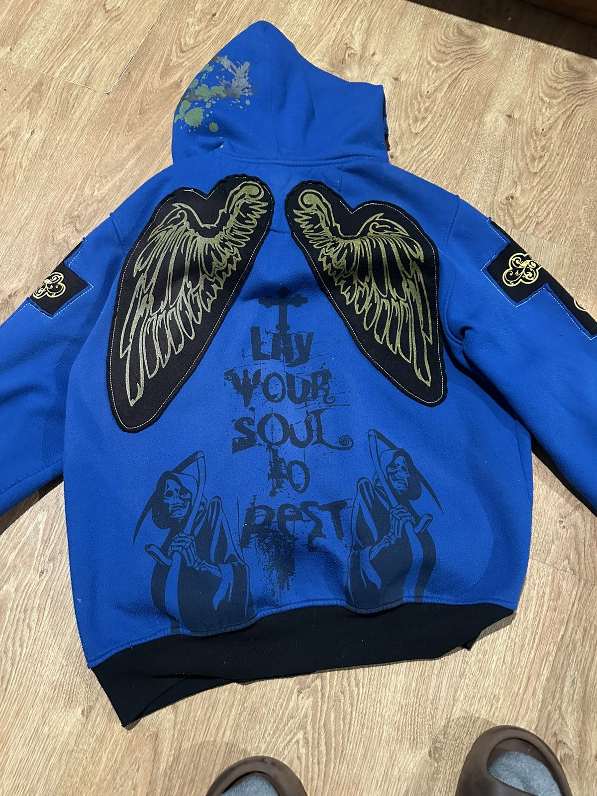 Vintage Vintage VTG Delf Hoodie Zip All Over Print Y2K Size US XL / EU 56 / 4 - 4 Thumbnail