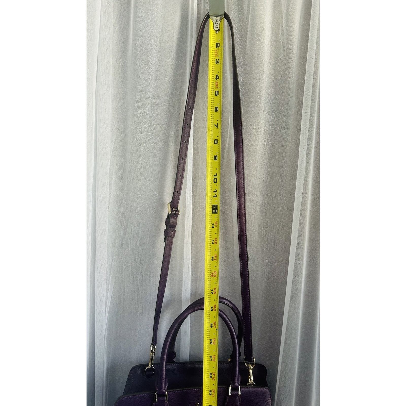 Kate Spade Kate Spade Ripe Plum Madison Saffiano Leather Purple Satchel Size ONE SIZE - 12 Thumbnail