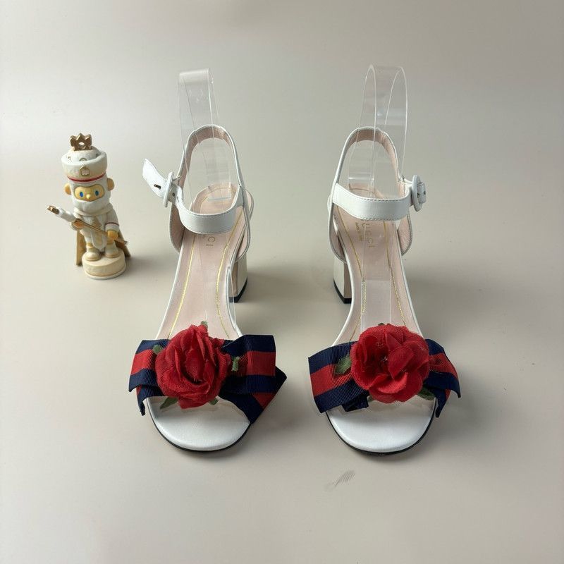 Gucci Gucci Beige High Heel Sandals with Floral Detail - Size US 8 / IT 38 - 2 Thumbnail