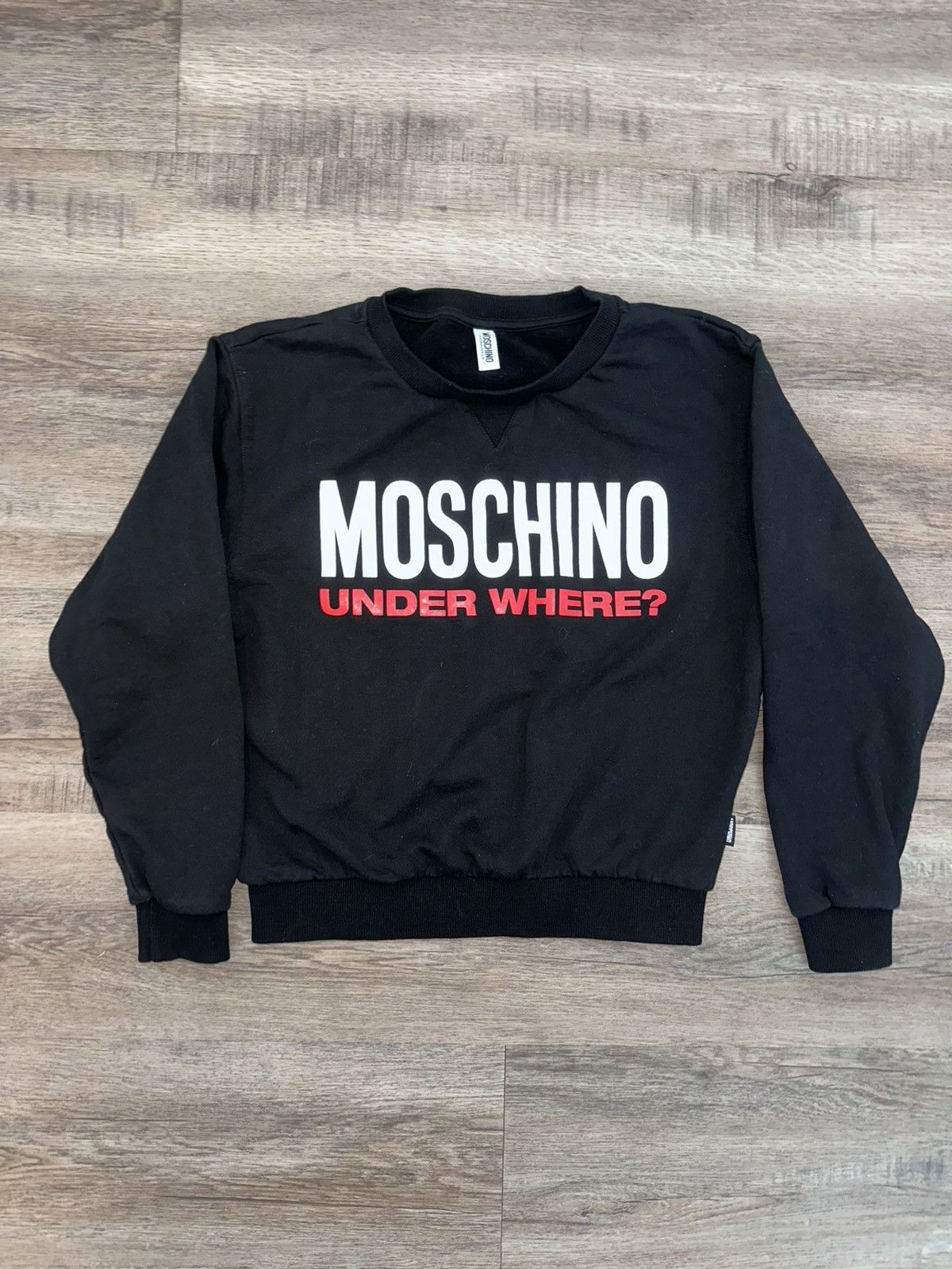 Moschino Moschino, Moschino "Under Where?" Sweatshirt Black Size XS Size XS / US 0-2 / IT 36-38 - 1 Thumbnail