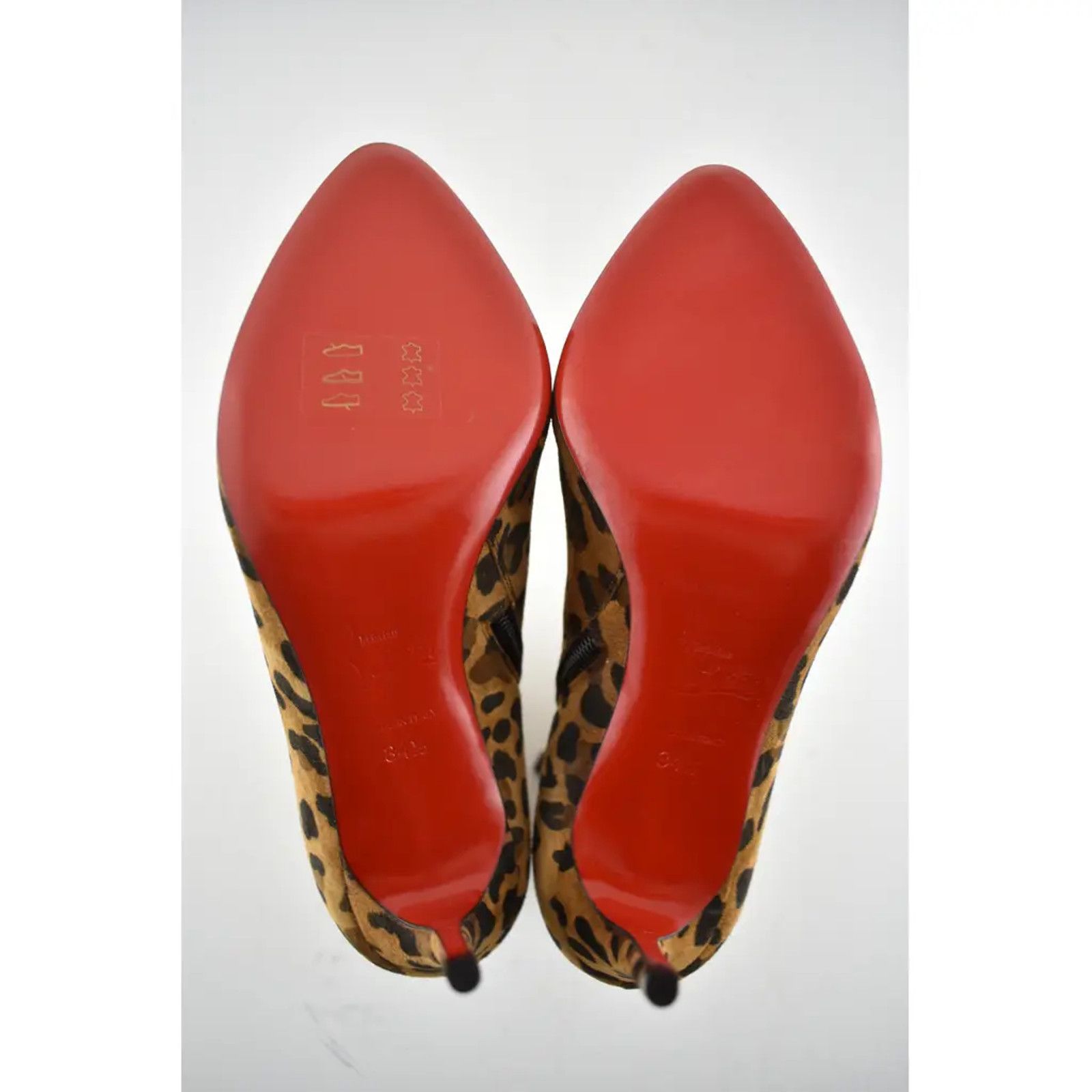 Christian Louboutin Christian Louboutin Eloise Booty 85 Black Brown Leopard Rio Size US 4.5 / IT 34.5 - 12 Thumbnail
