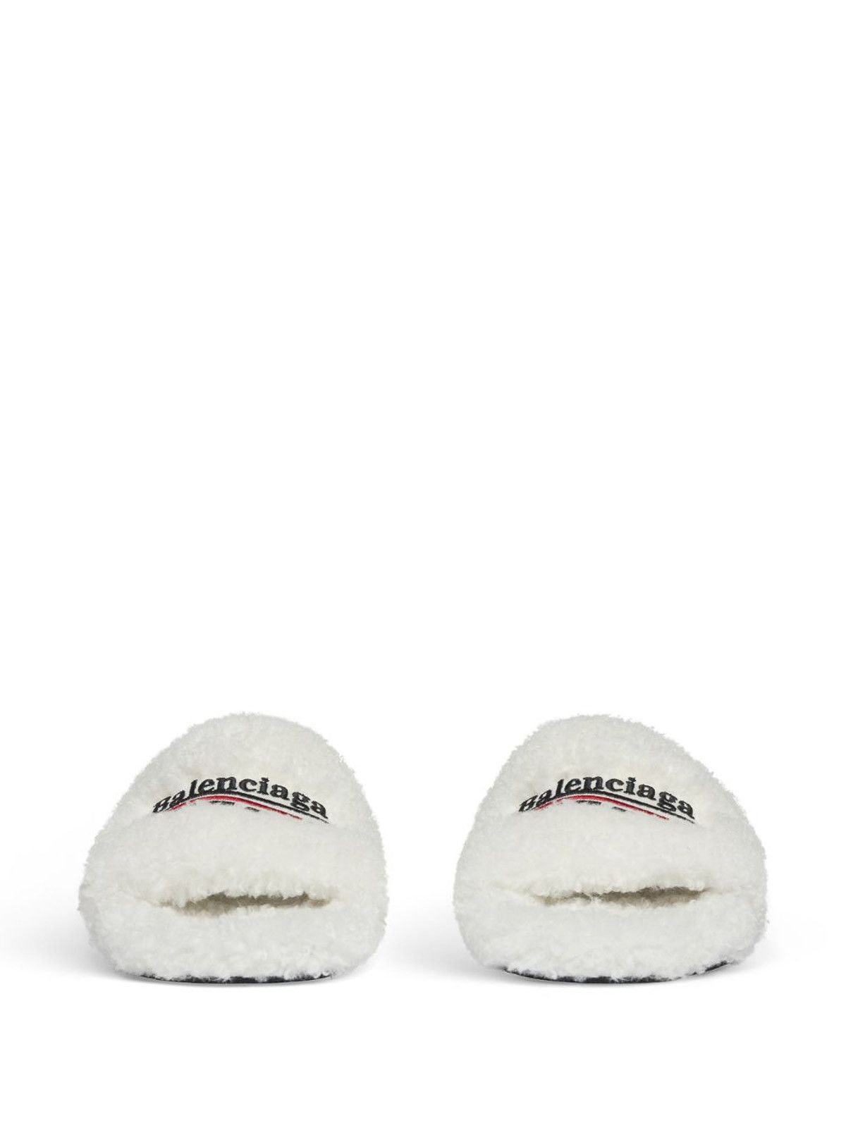 Balenciaga o1s1rm1225 Furry Slide Sandals in White Size US 6 / IT 36 - 4 Thumbnail